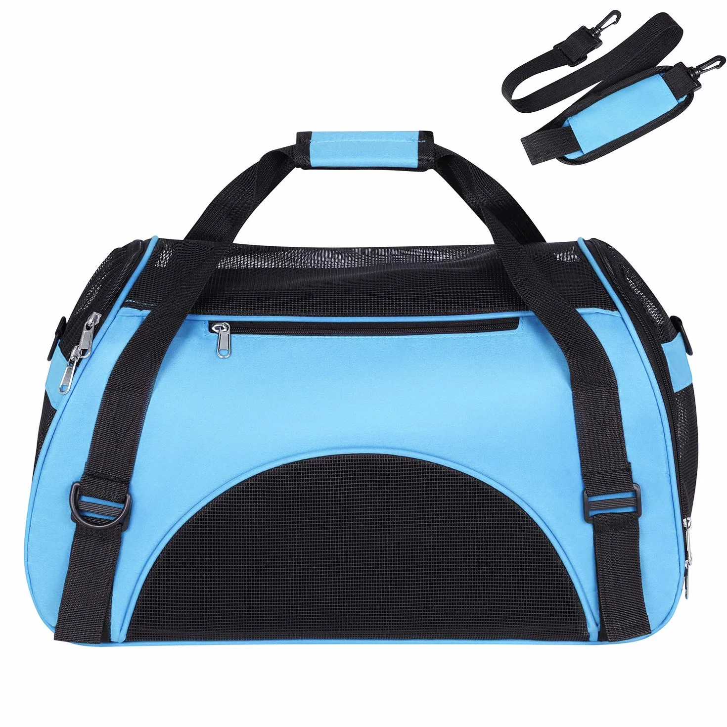 Sac de Transport Portable Chat Chien Sac à Main Résistant à l'usure pour Chaton Chiot Caisse de Transport Respirant et Pliable Sac de Voyage Réglable Animaux avec Bandoulière Voitrure Train