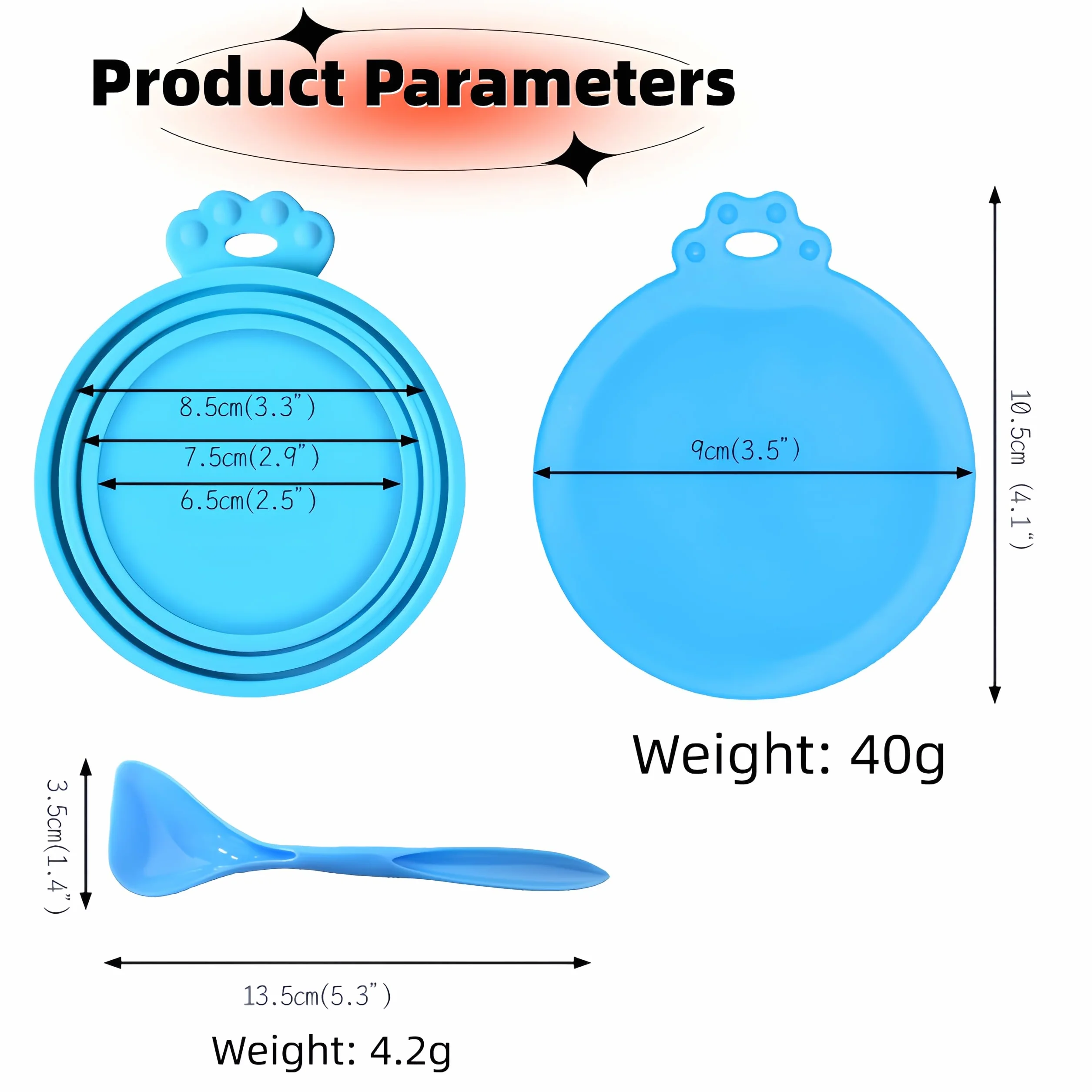 Lot de 3 couvercles universels en silicone pour boîtes de nourriture, adaptés pour le stockage de nourriture pour chat et chien, couvercles hermétiques, en silicone de qualité alimentaire