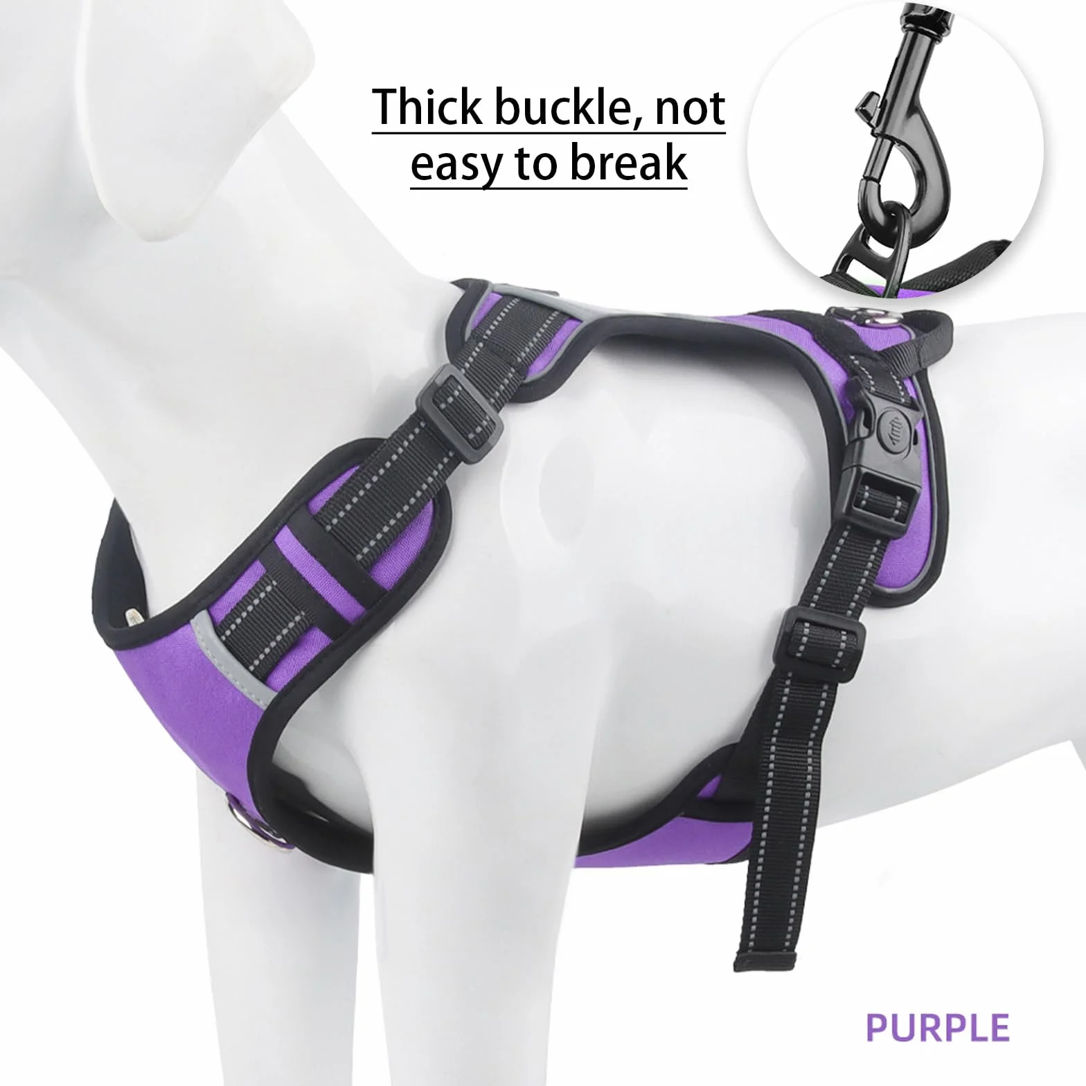 Harnais Chien No Pull Anti Traction, Violet M
