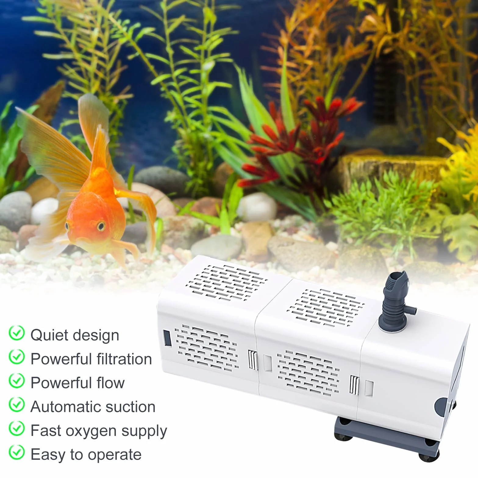 Filtre Intérieur d'Aquarium 60 L Avec Pompe - Système de Filtration Pour Crevettes