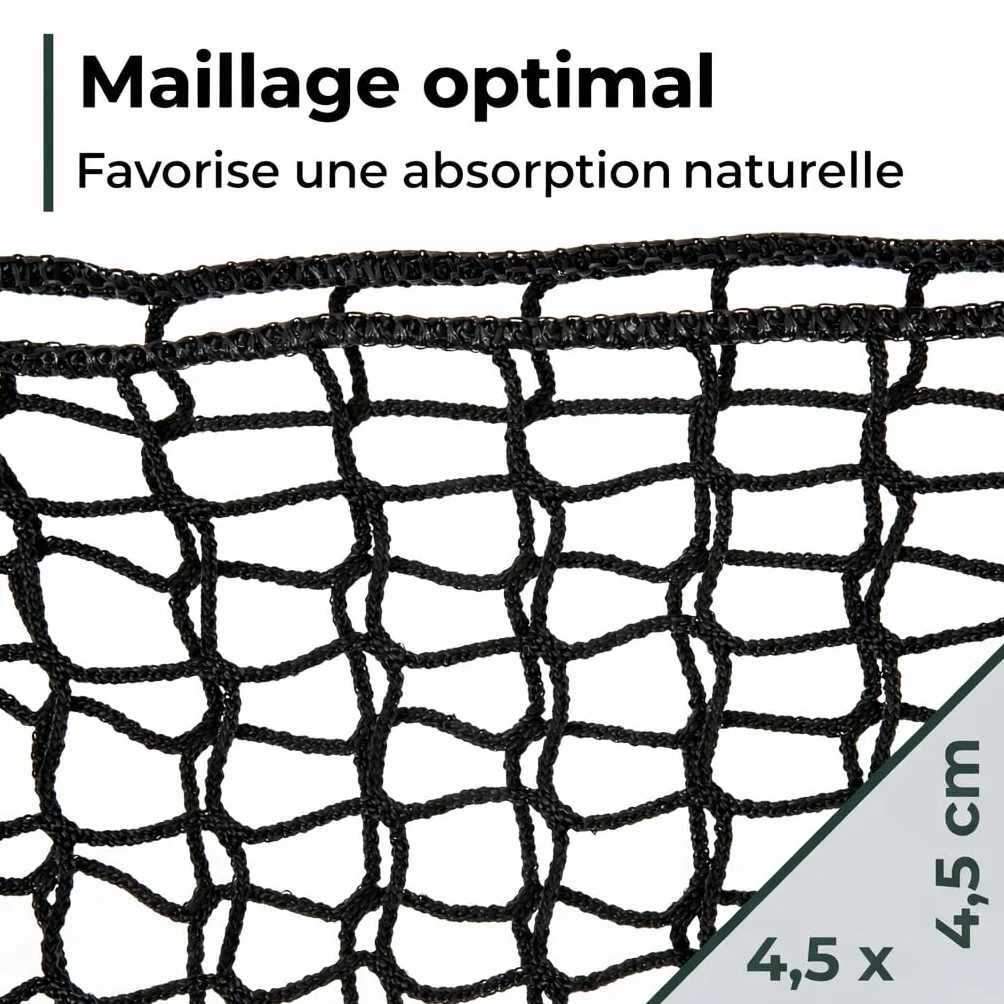 Filet à foin pour chevaux 90×120 cm maille étroite 4,5 cm mousqueton Slow Feeder