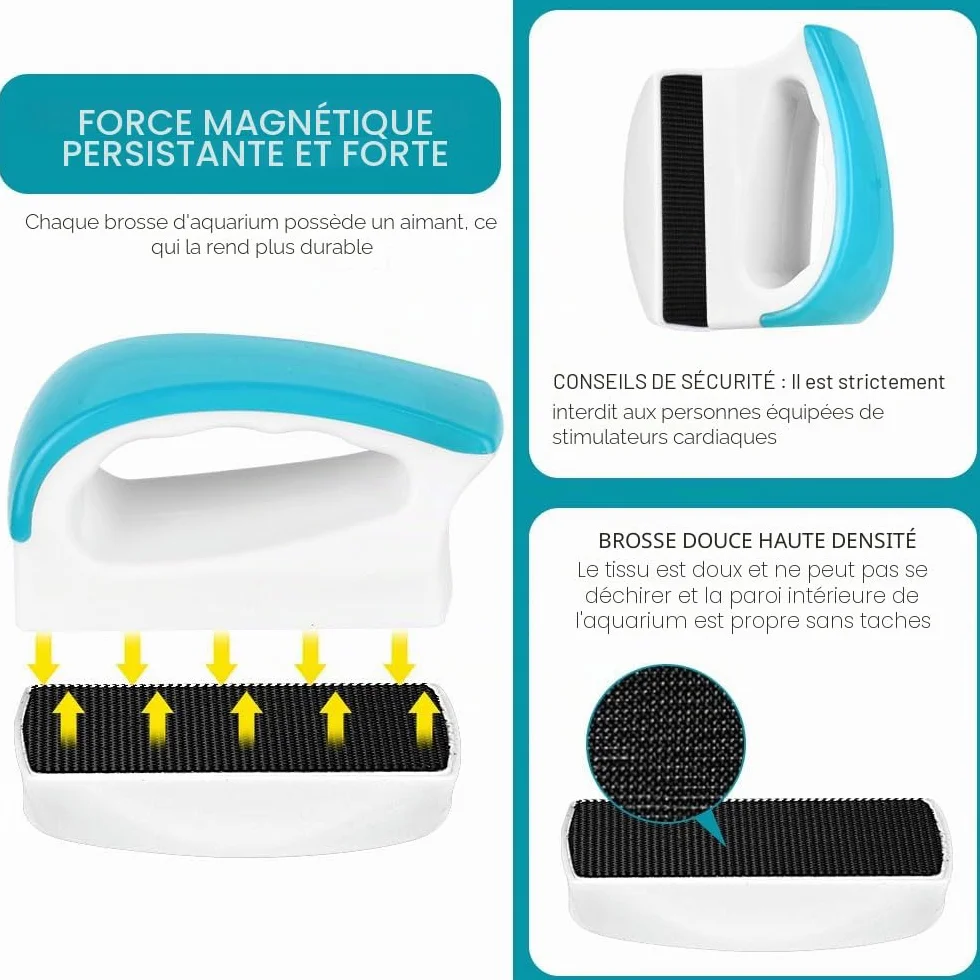 Flintronic Aimant de Nettoyage pour Aquarium, Brosse Magnétique Lave Vitre