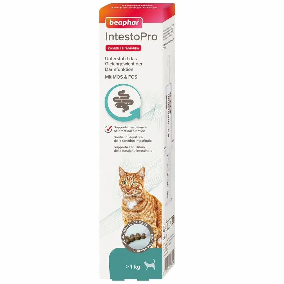 BEAPHAR Pâte IntestoPro pour Chats avec zéolite MOS & FOS 20 ML