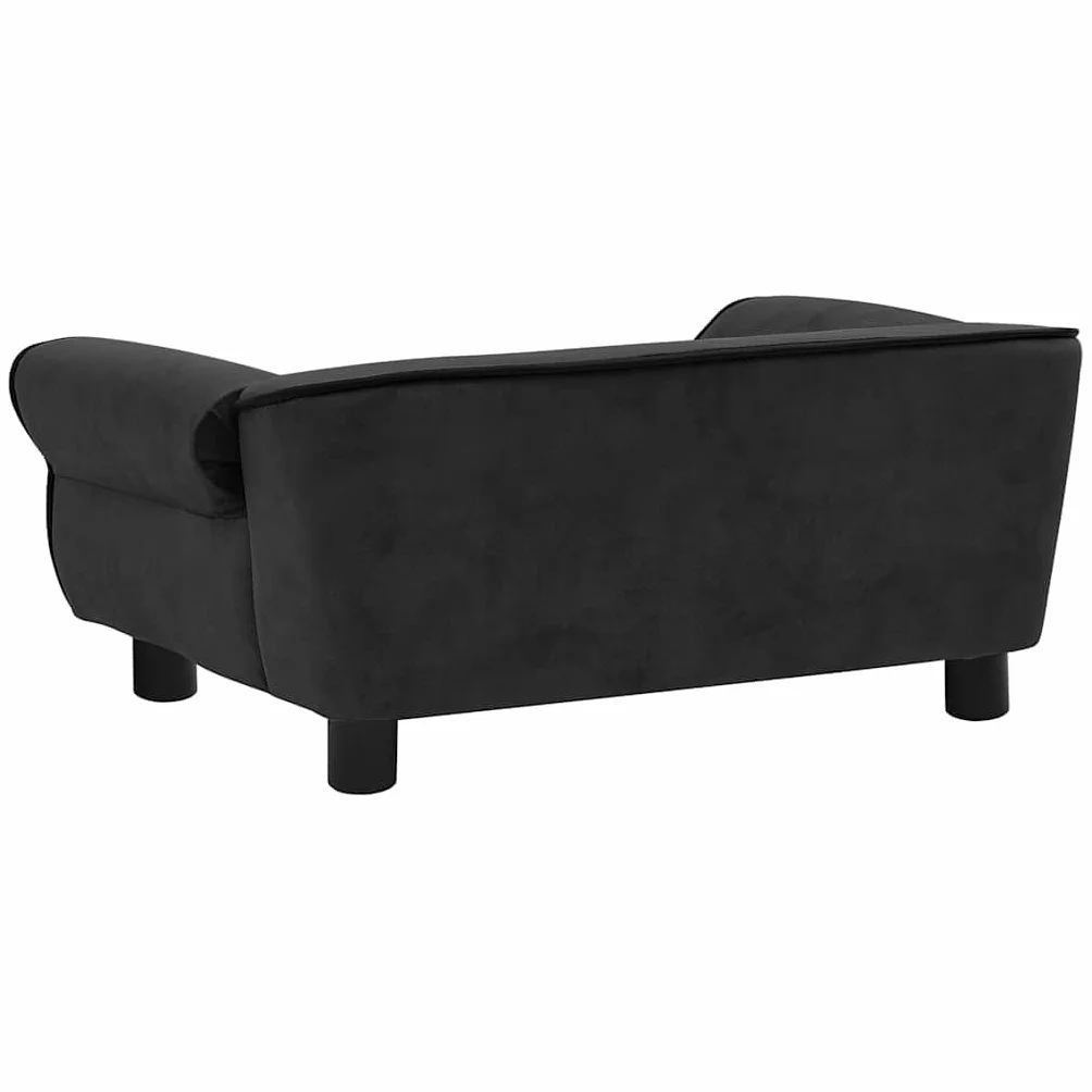 vidaXL Canapé pour Chien Noir 72x45x30 cm Peluche