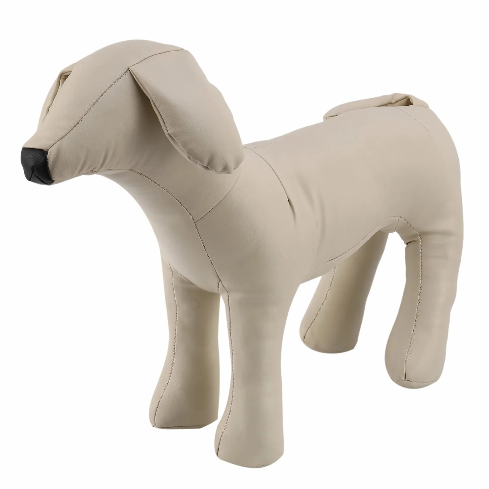 Mannequin Chien Cuir Modèle Chien Position Debout Mannequin Affichage Animal Compagnie Blanc