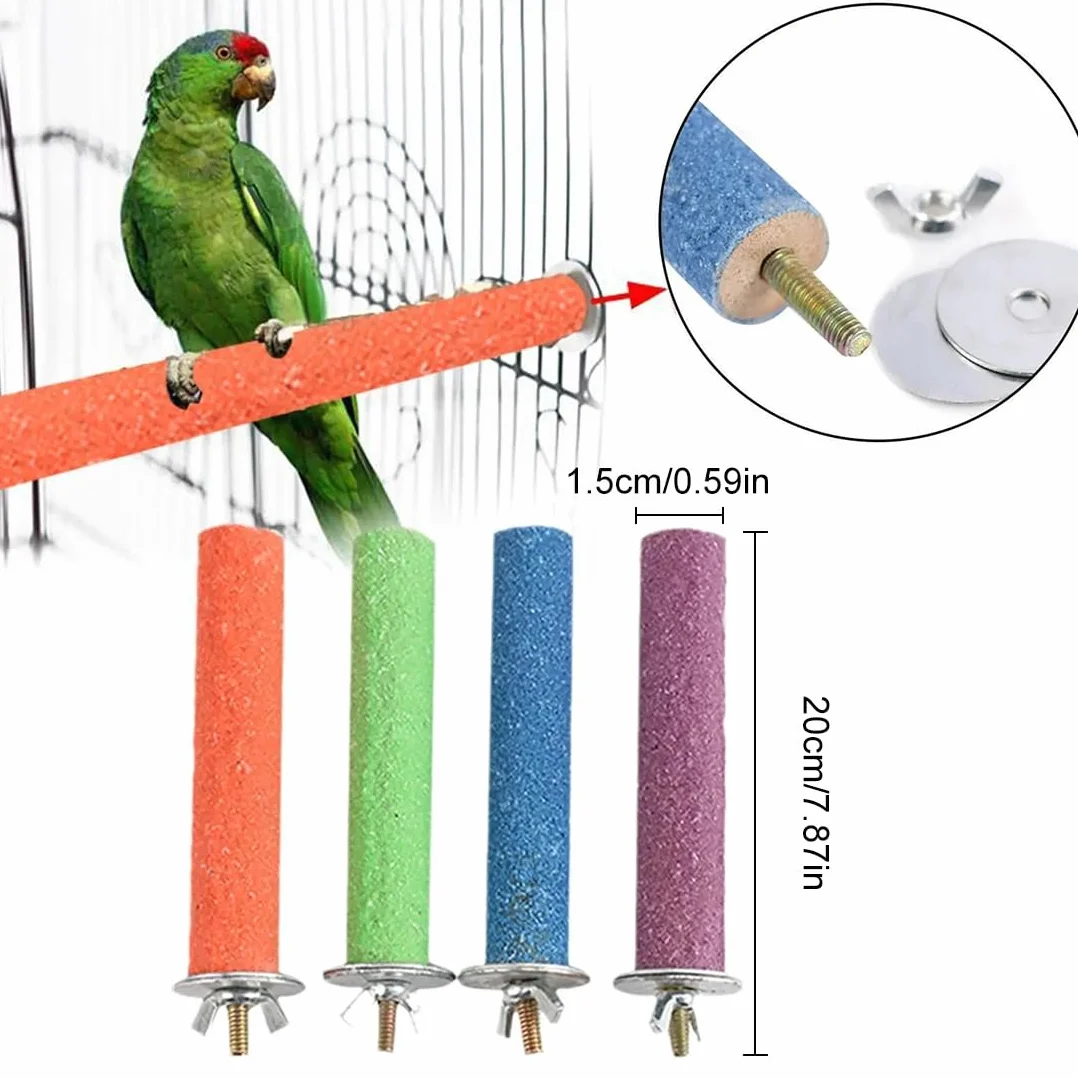 Perchoirs pour Cages à Oiseaux, Perroquet Cage Perche, bâtons Support Bois pour Perruches Canaries