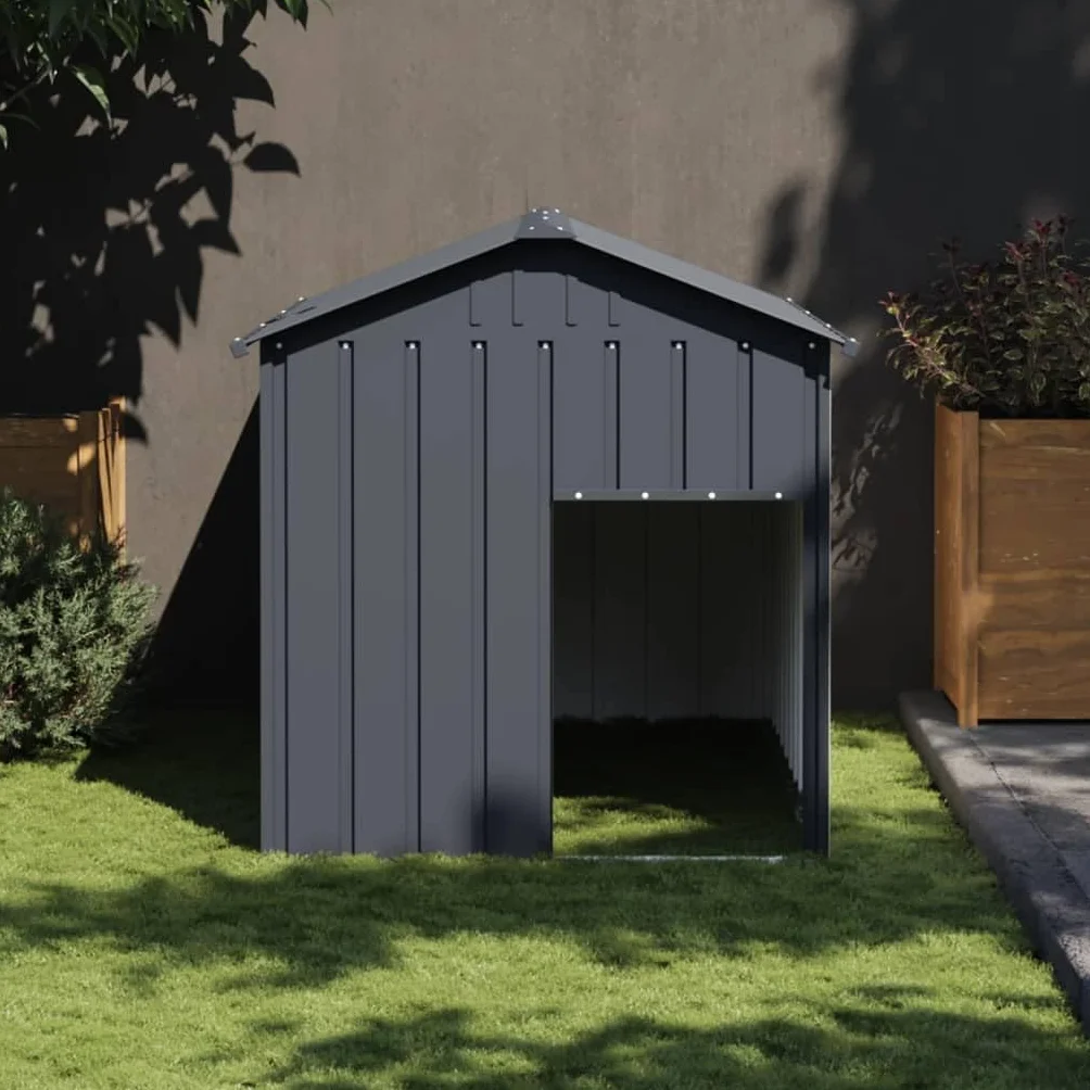 vidaXL Niche pour Chien Acier galvanisé Anthracite