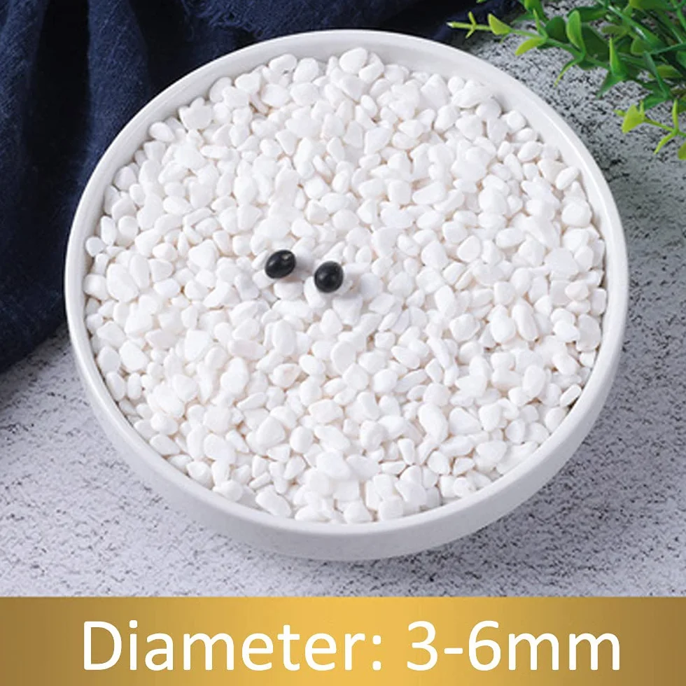 Cailloux Blancs Naturel Gravier Décoratif Pierres de Roche de Rivière pour Pot Fleurs Jardin Vase Aquarium Diamètre 3-6mm 1000g