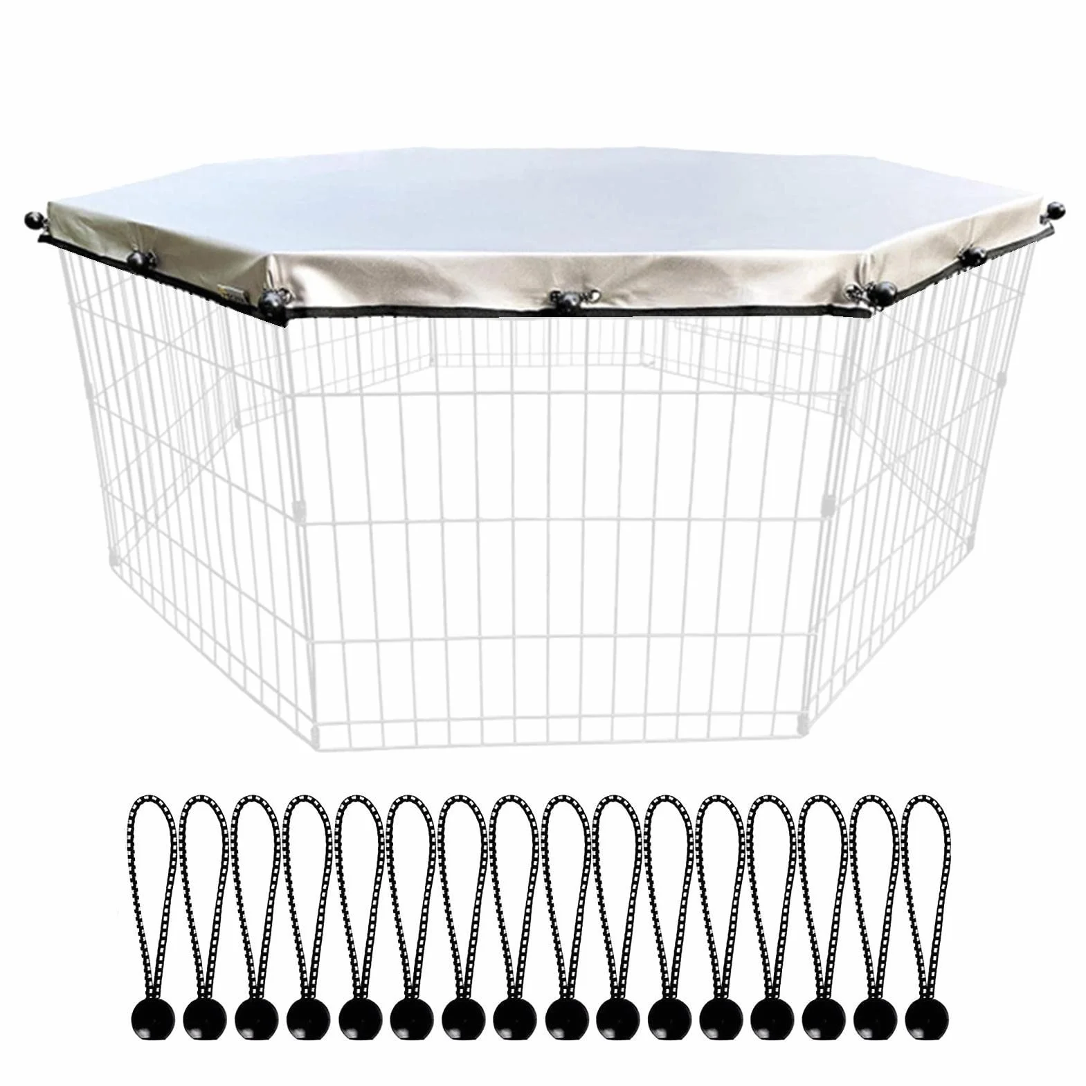 Parc pour chien Teksome Housse supérieure résistante au soleil et à la pluie Tissu maillé pliable lavable