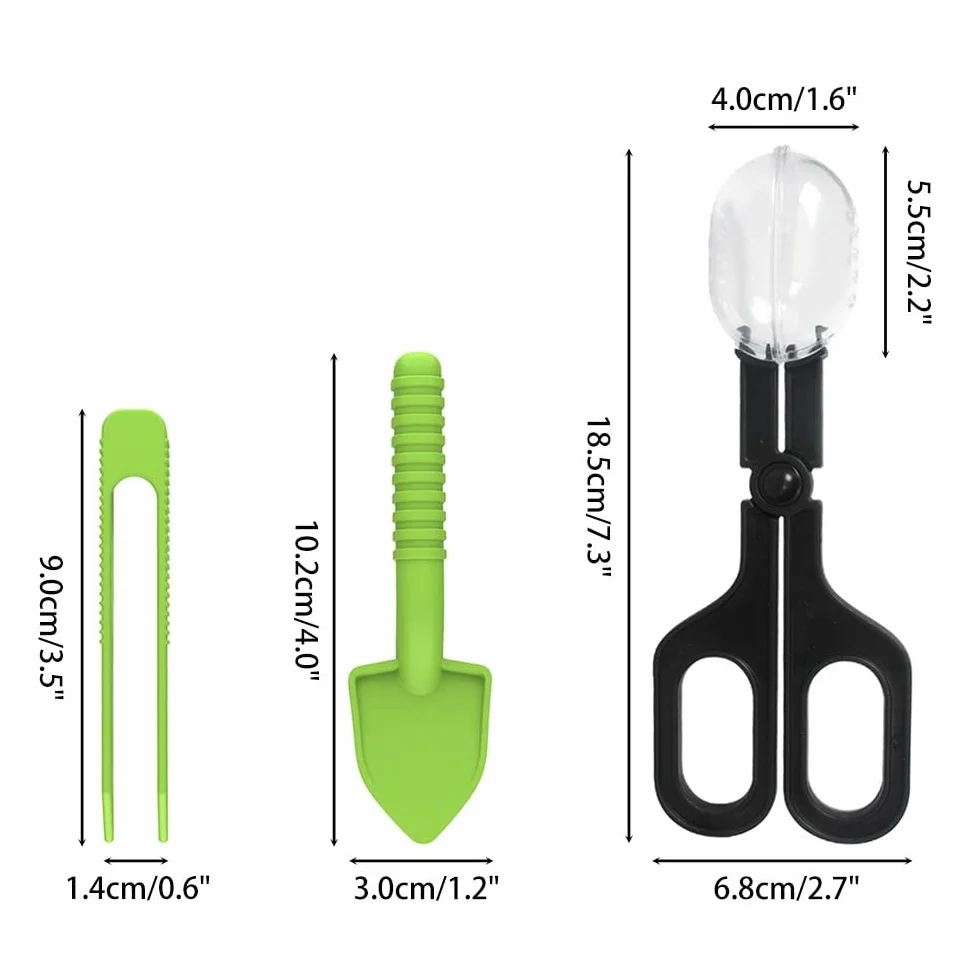 Kit d'outils d'alimentation pour Reptiles, Pince de Capture Transparente pour Hamsters, Gecko, Lézard