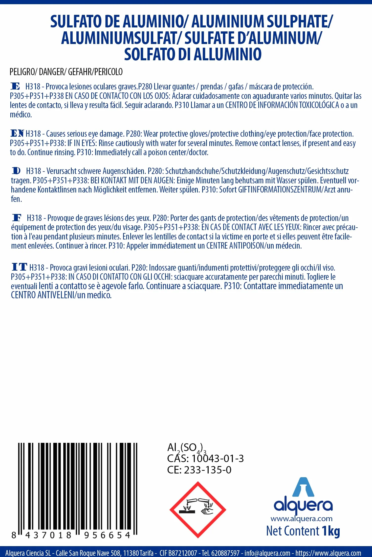 Sulfate d'Aluminium 1kg