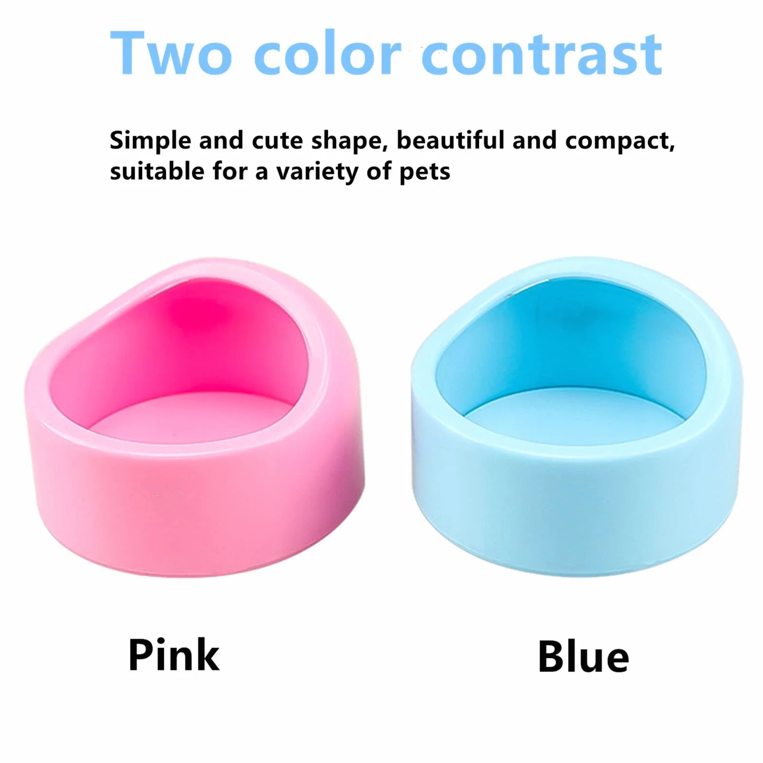 Gamelle pour Hamster Bols Anti-Morsure 2 Pièces Bleu et Rose