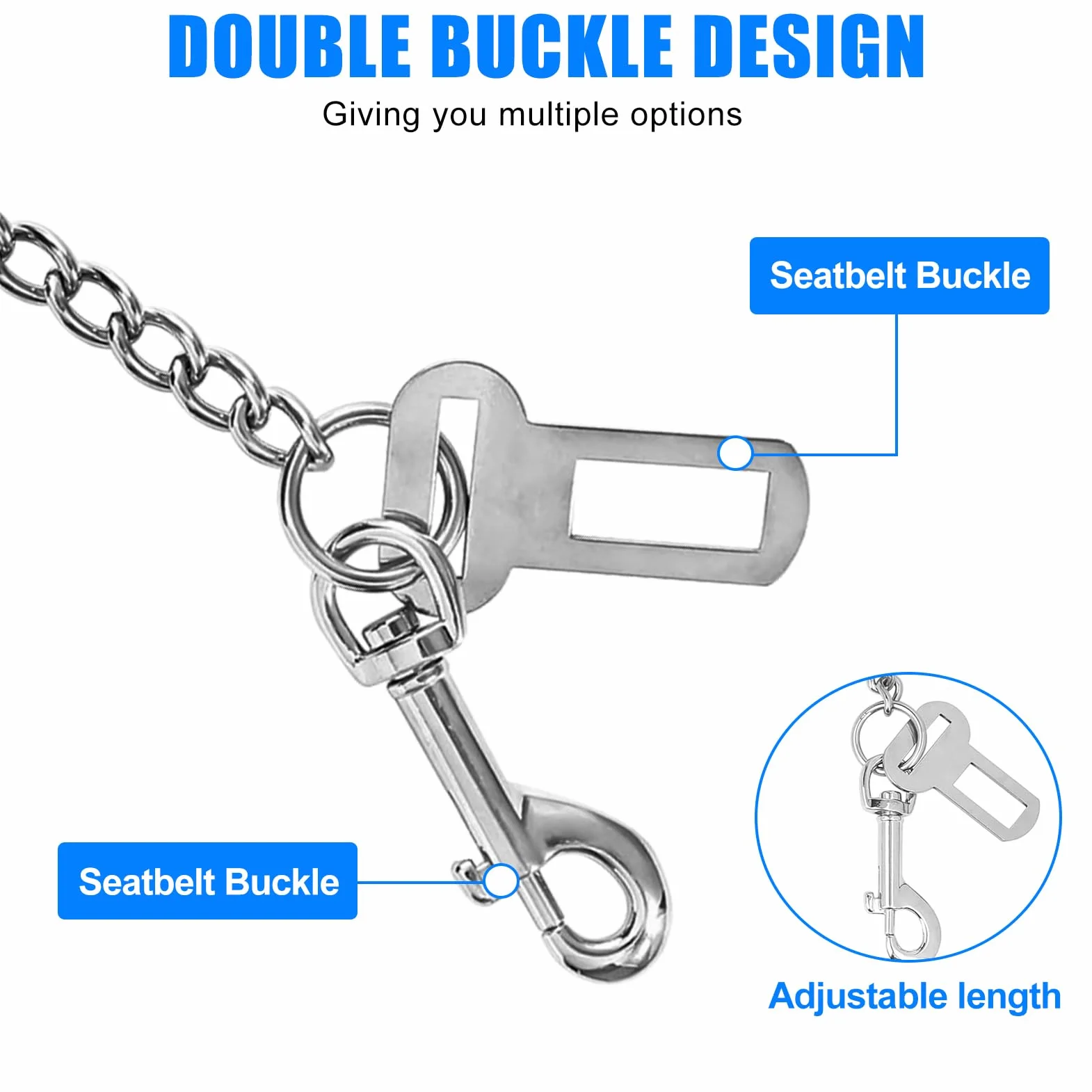 Collier en acier inoxydable 80 cm harnais de sécurité pour chiens de petite taille
