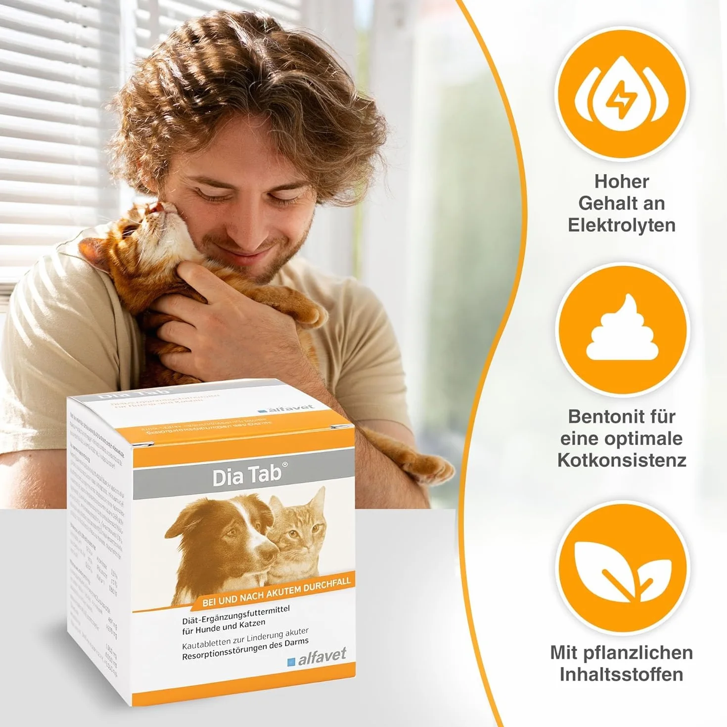 alfavet Dia Tab complément alimentaire diététique pour chiens et chats comprimés à mâcher diarrhée vomissements 6 x 5,5 g