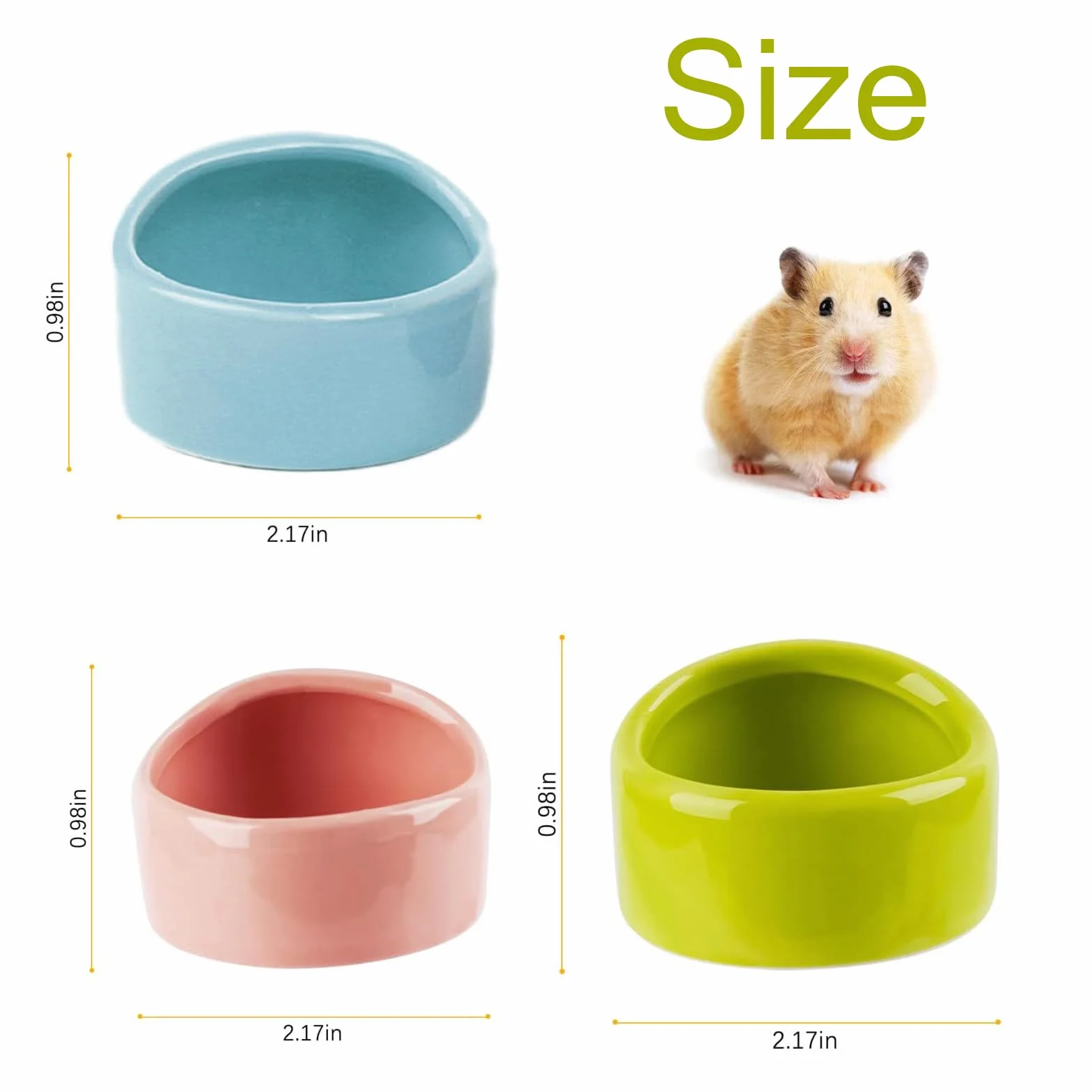 Bols pour Hamster en Céramique Anti-morsures, Mangeoire pour Petits Animaux