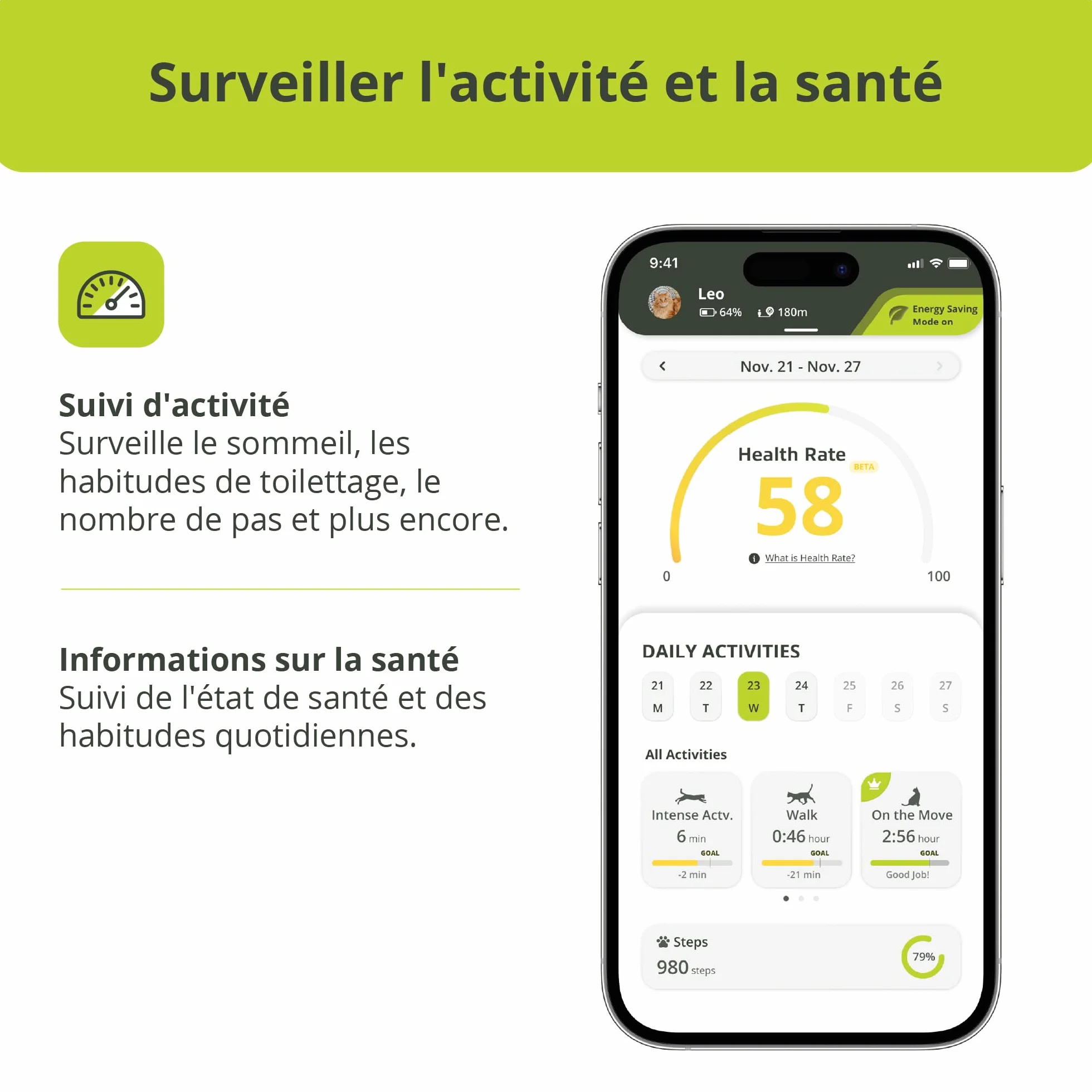 Kippy Cat V2 Collier GPS Chat Localisateur Tracker Santé Activité Anti-Étranglement Frontières Virtuelles Suivi Temps Réel