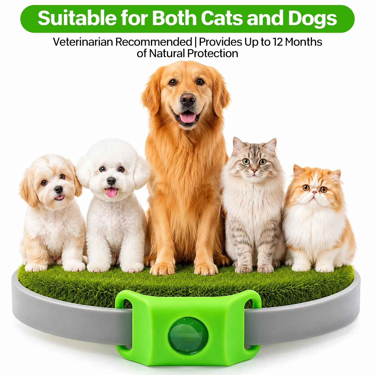 Collier Anti Puce et Tique Naturel pour Chien ZVD Pets, Répulsif Huiles Essentielles avec 2 Capsules Remplaçables, Compatible AirTag (Noir)