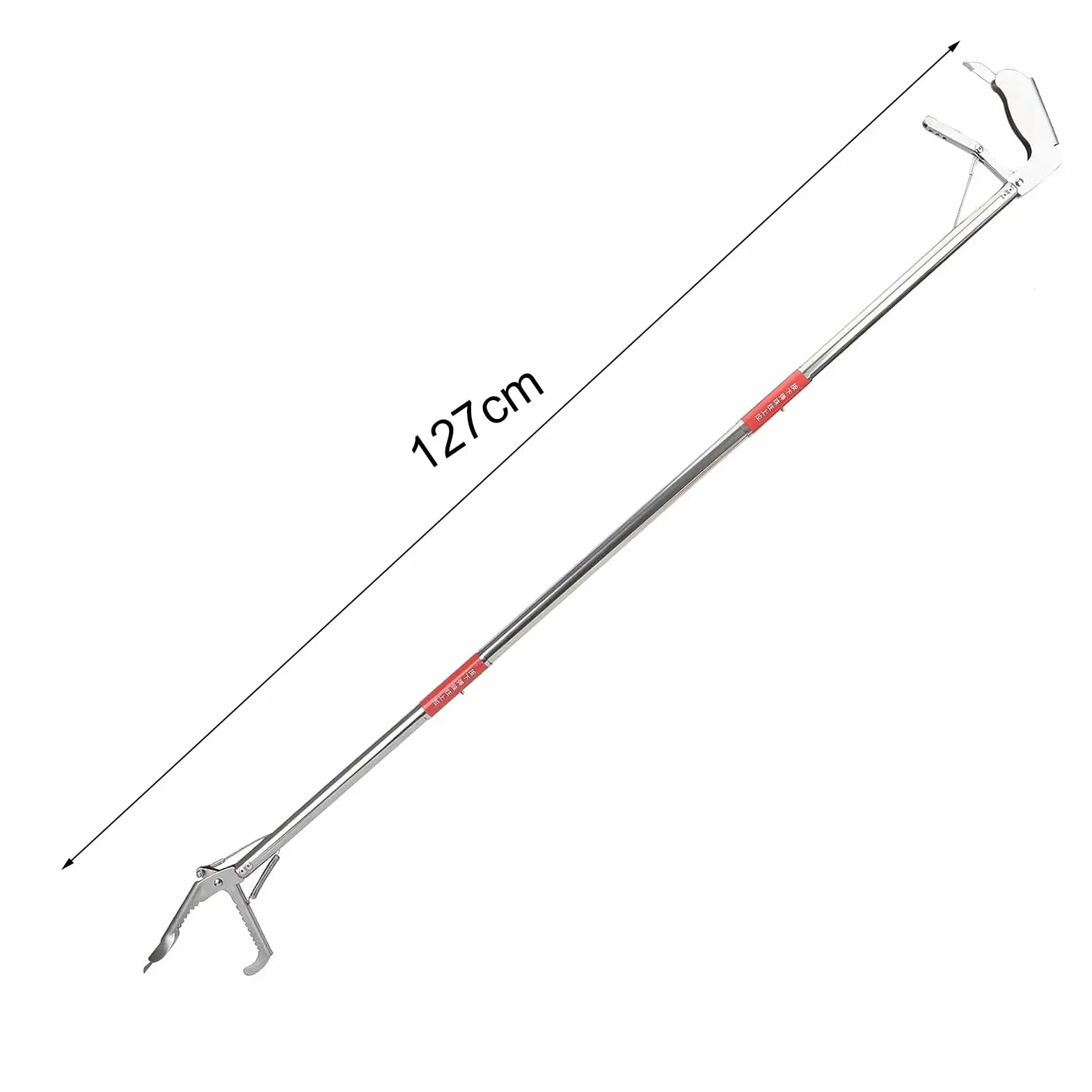 Attrape-serpent dentelé double face en acier inoxydable, pince à mâchoire large pour reptiles avec poignée antidérapante pour serpents, souris, serpents à sonnette, argent