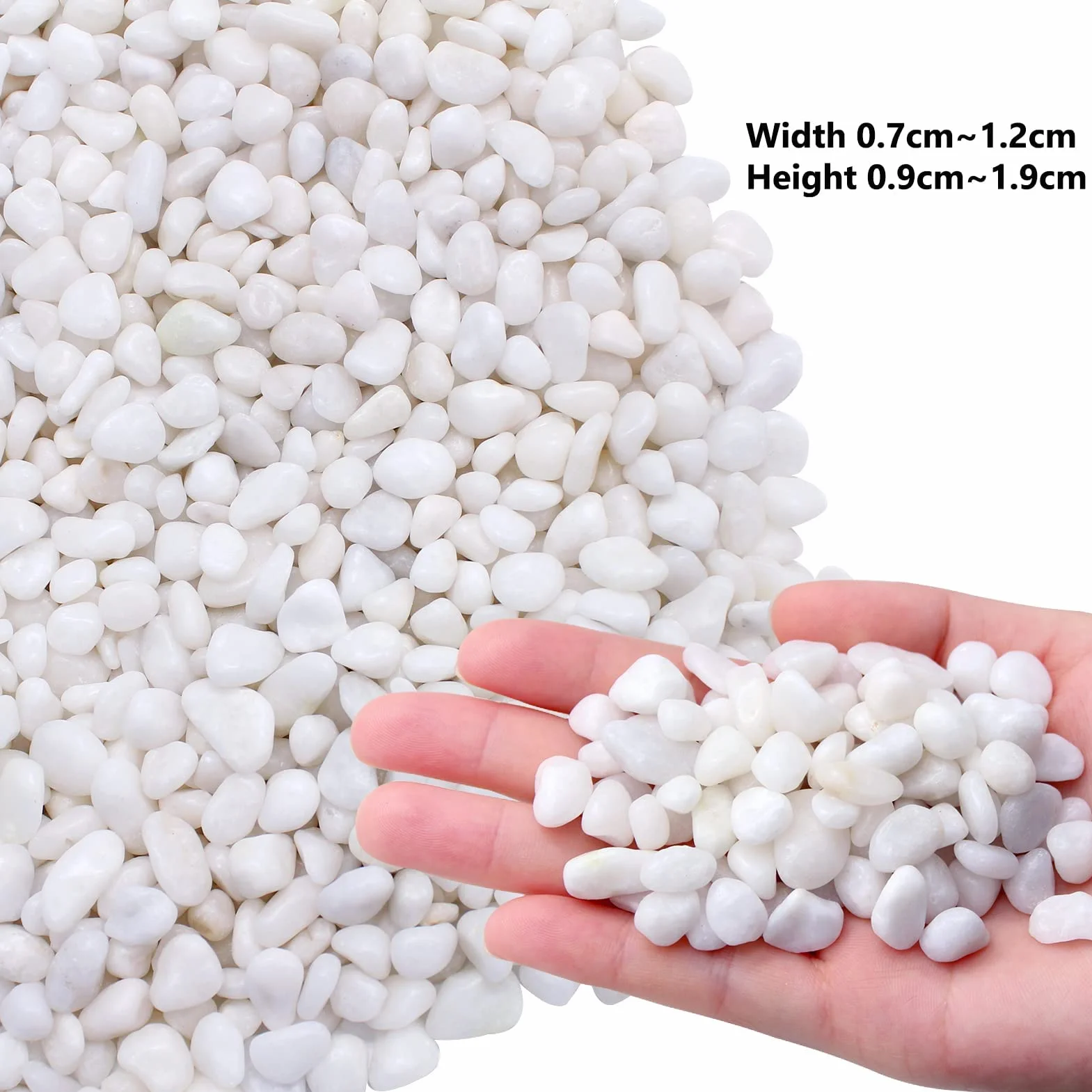 Pierres Décoratives Blanches 500g Petit Gravier Galets Poli pour Aquarium Jardin Pots de Fleurs