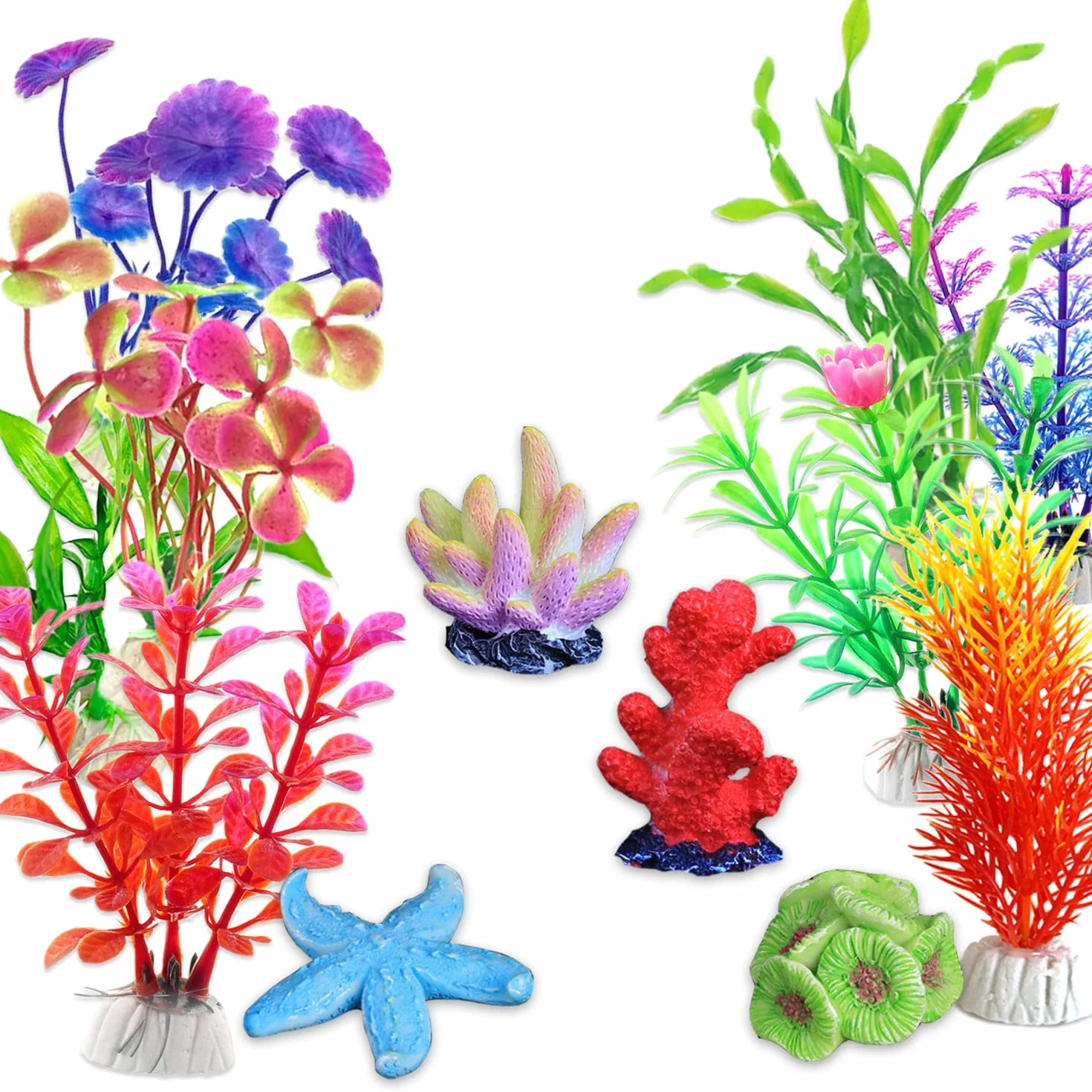 Aquarium Decoration Plante Aquatique Artificielle Paysage Herbe 12 Pièces