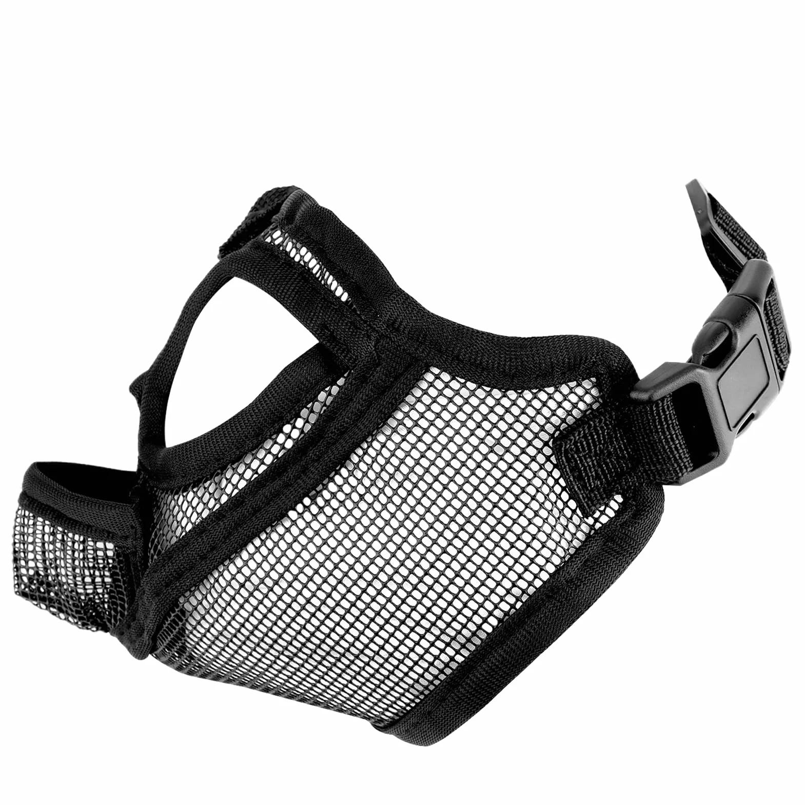 Museliere Bouledogue Francais, Réglable Muselière Chien Respirant Masque Plate Museliere Petit Chiens Court Anti Morsure Mastication Léchage pour Shih Tzu Et Carlin (M)