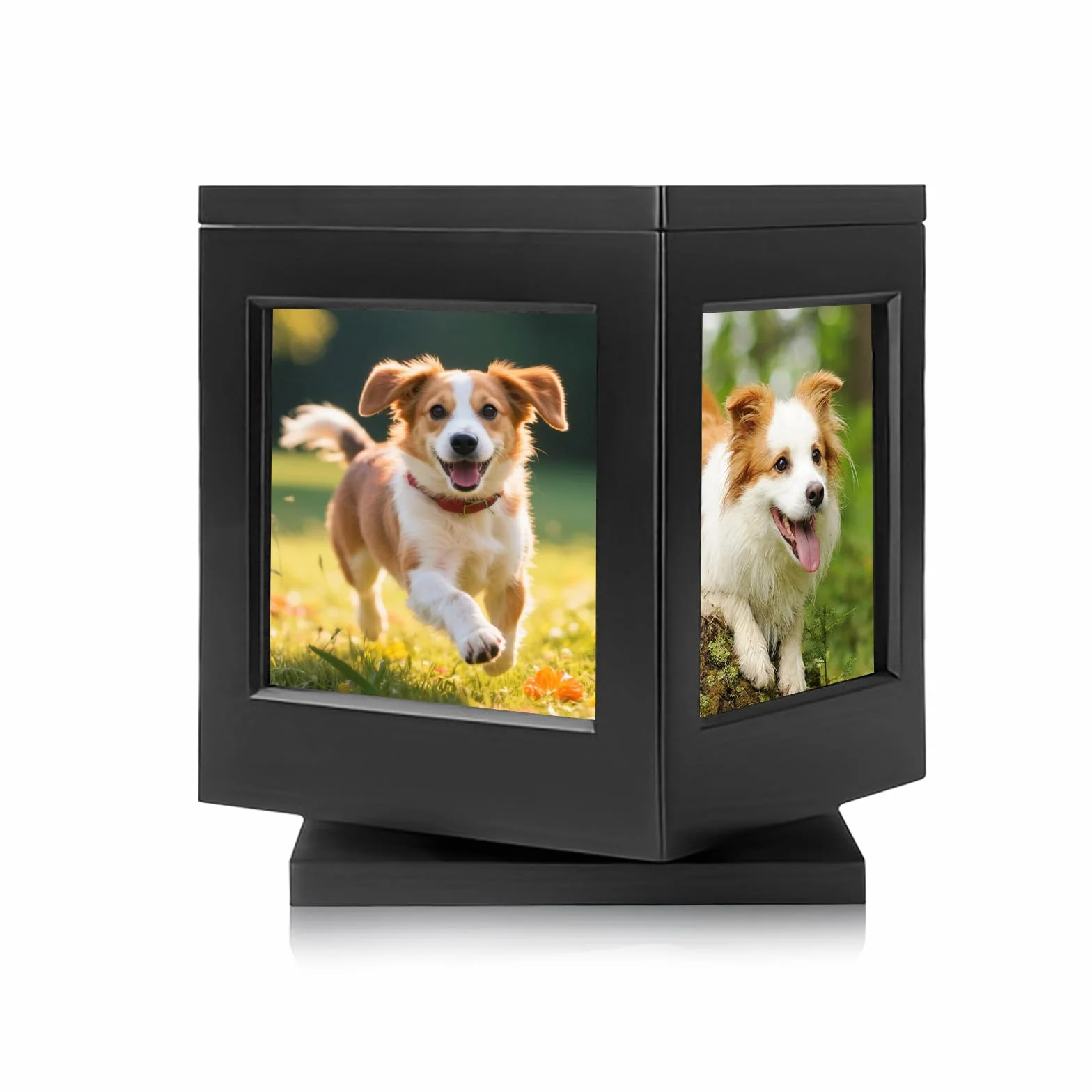 Urne Funéraire pour Chien en Bois avec Cadre Photo, Urne pour Animaux de Compagnie Commémorative Personnalisée