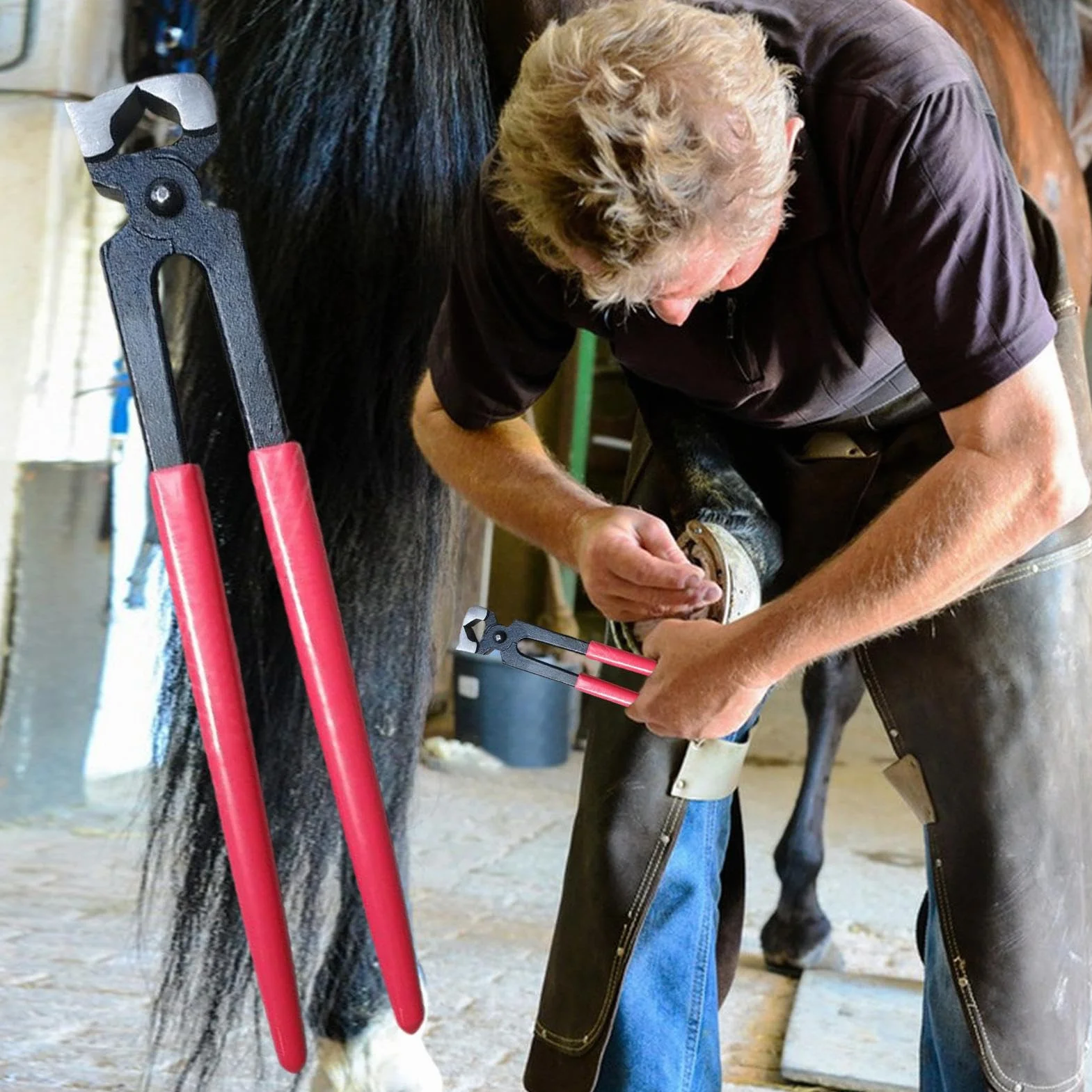 Pinces À Sabot De Cheval, Pince de Maréchal-Ferrant, Pinces à Parer Chevaux Réparation Fer Pince à Tordre Matériel pour Sabots Vache Mouton Ferme Animaux