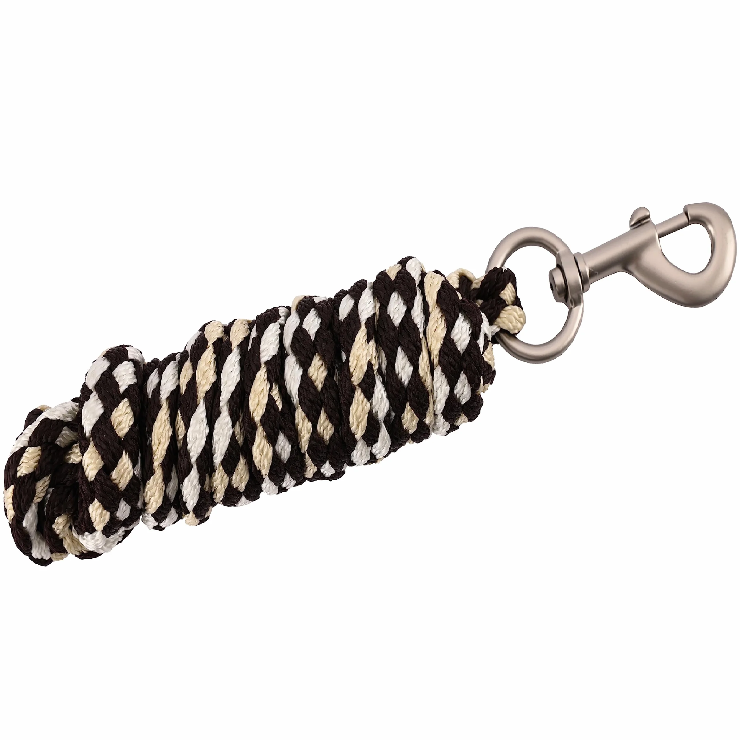 Longe pour cheval corde d'attache avec mousqueton jaune brun pour poney âne chèvre