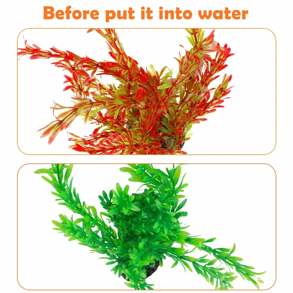 Plantes d’Aquarium artificielles Lot de 2 25 cm Plastique pour Aquariums