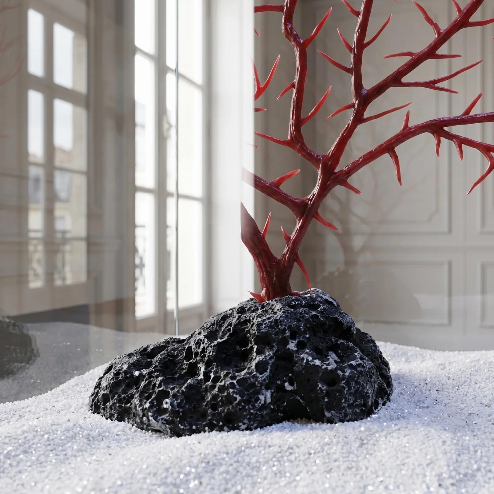 Lot De 2 Branches De Corail Artificielles pour Aquarium Plantes Plastiques Ornementales Taille Moyenne Décoration Naturelle