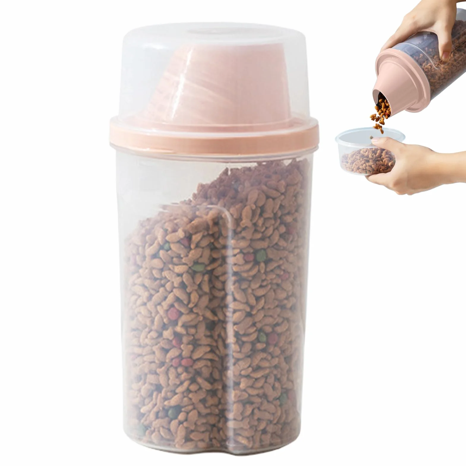 Distributeur De Nourriture Pour Chien – Grande Mangeoire Transparente, Stockage D'alimentation Pour Animaux De Compagnie, Support De Croquettes Sèches, Fourniture De Repas De Voyage, Conception De Pot