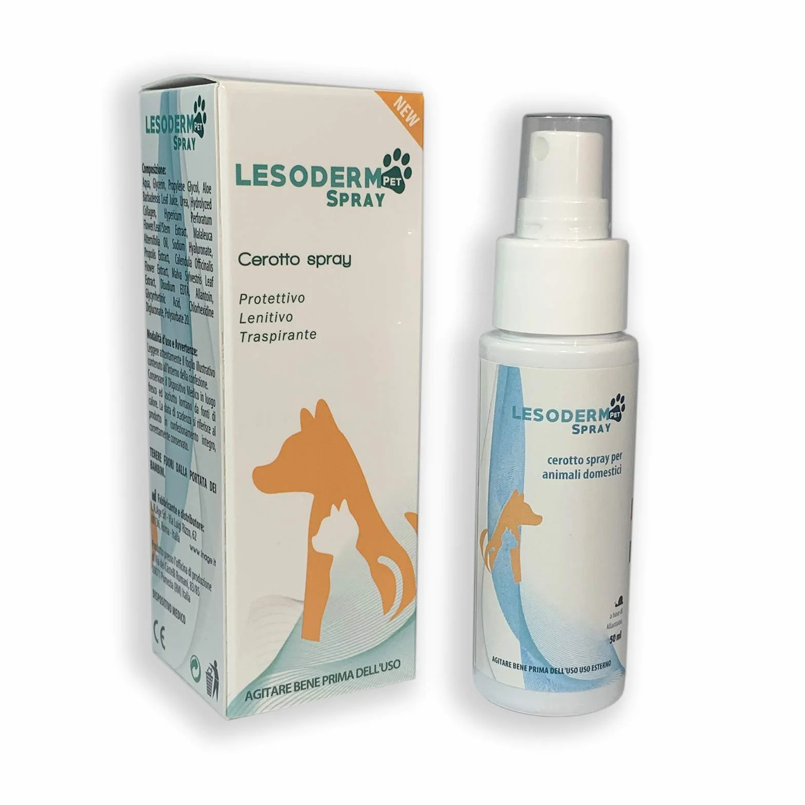Lesoderm Pet Spray Cicatrisant 50 ML - Spray Curatif pour Plaies Superficielles des Chiens et Chats