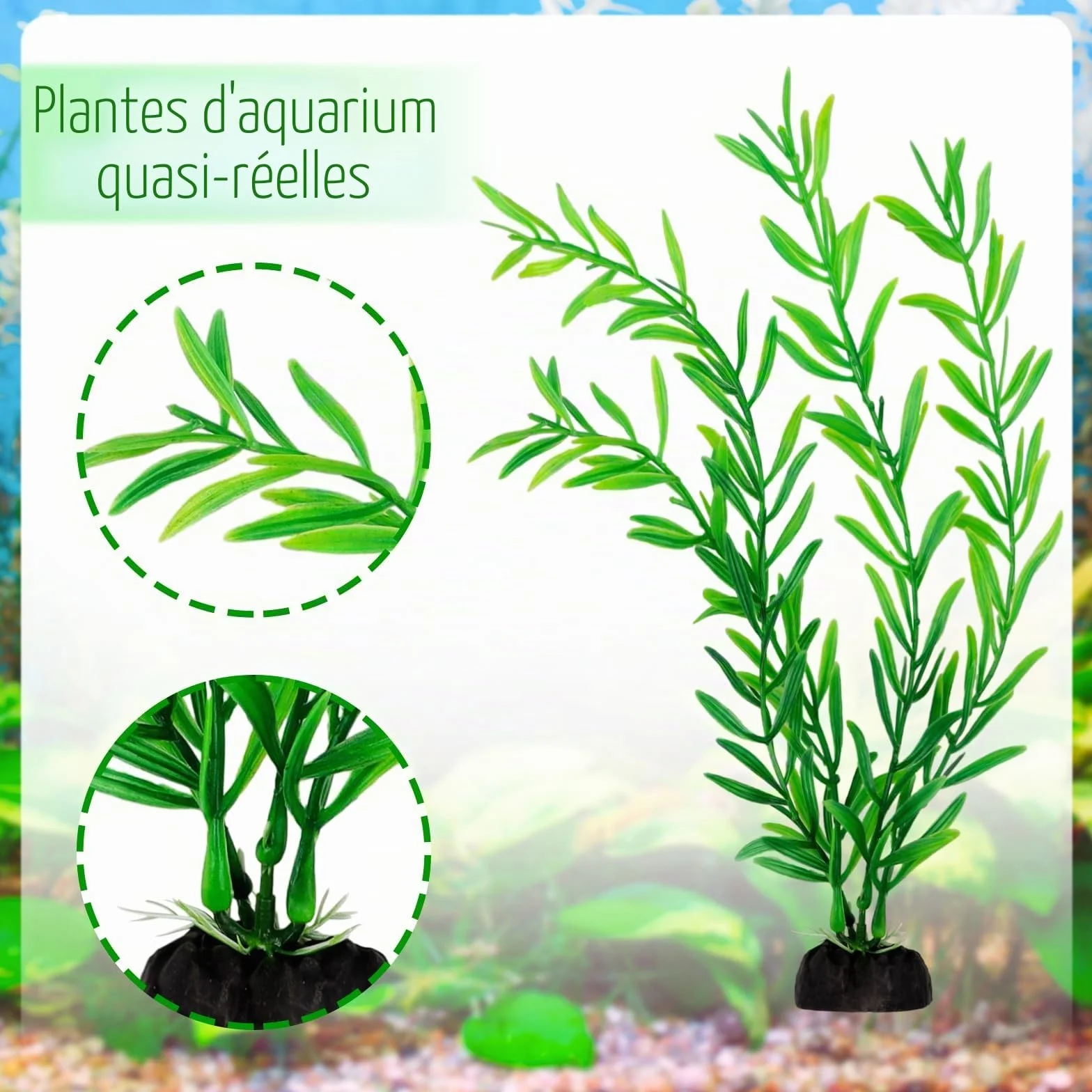 QUOZUO Plantes Artificielle Aquarium Décor 25 Pièces Vert Terrarium Décoration