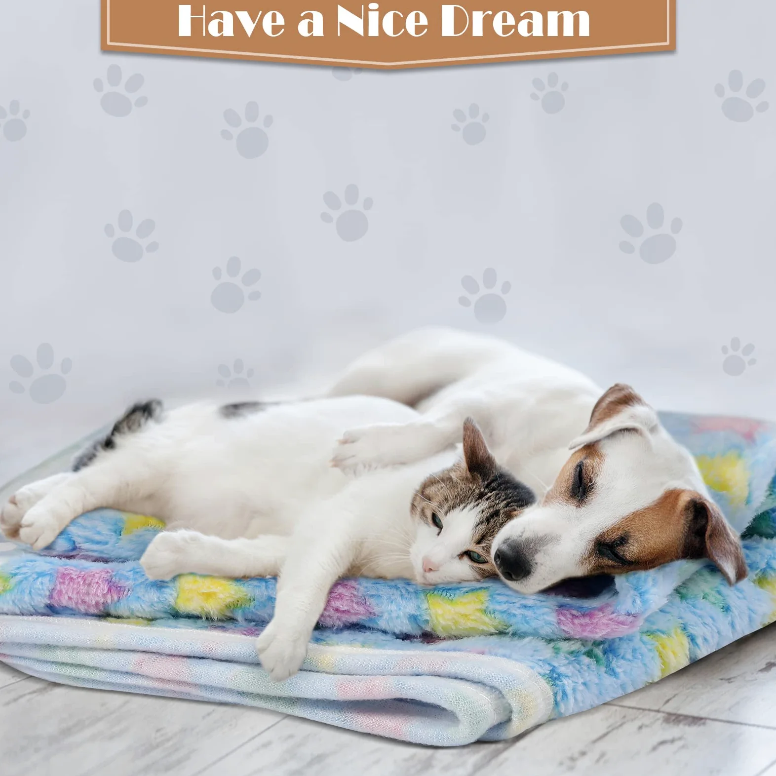 Lot de 12 couvertures chaudes en polaire pour chien et chat avec motif de patte de chien, d'os, d'étoile, d'éléphant, pour petit chien, chat, chiot, couleurs mélangées