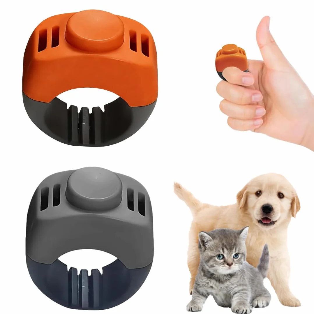 2 Clicker Chien Dressage (21mm) en orange et Gris, Clicker en Anneau pour Animaux de Compagnie Accessoire Pratique pour l’Entraînement Canin pour Chien Chat Cheval