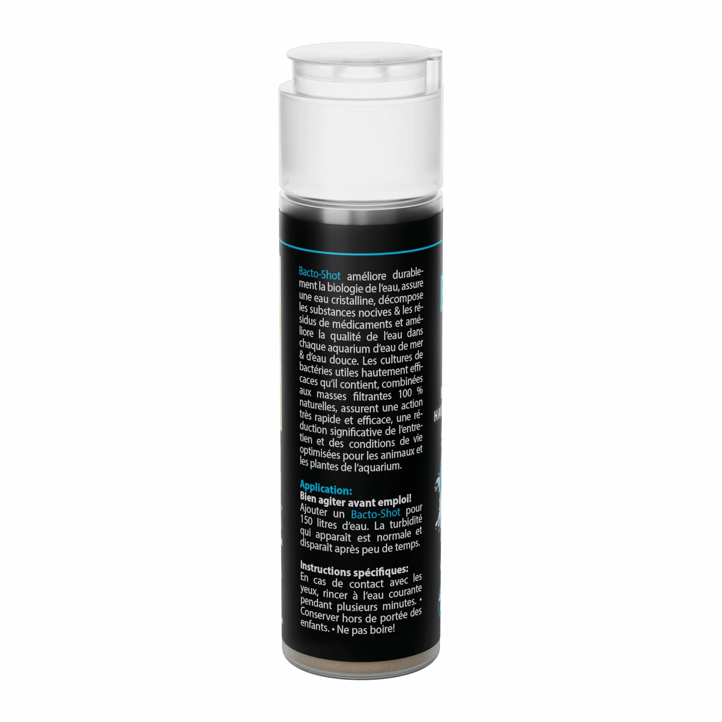 Bactéries Aquarium 50 ML – ARKA Bacto-Shot – clarifie l’Eau en 24h – bactéries vivantes nettoyantes & filtrantes avec Support Naturel – idéal en Cas de nitrites, Trouble ou démarrage