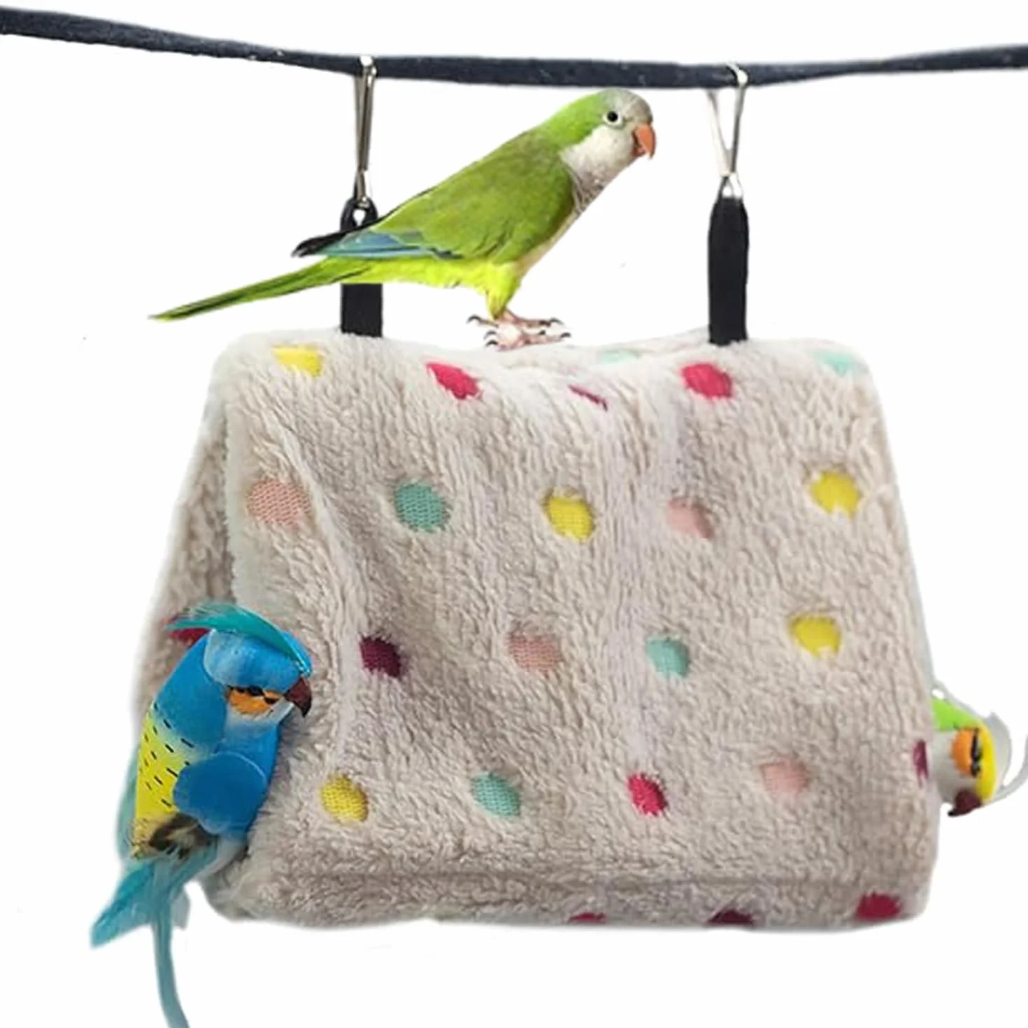 Nid D'Oiseau Hamac, Hamster Perroquet Suspendu Cage Tente, Nid d'Oiseau Chaud en Peluche, Mignon Hamac pour Animaux Doux avec Crochet, Hamac Jouet