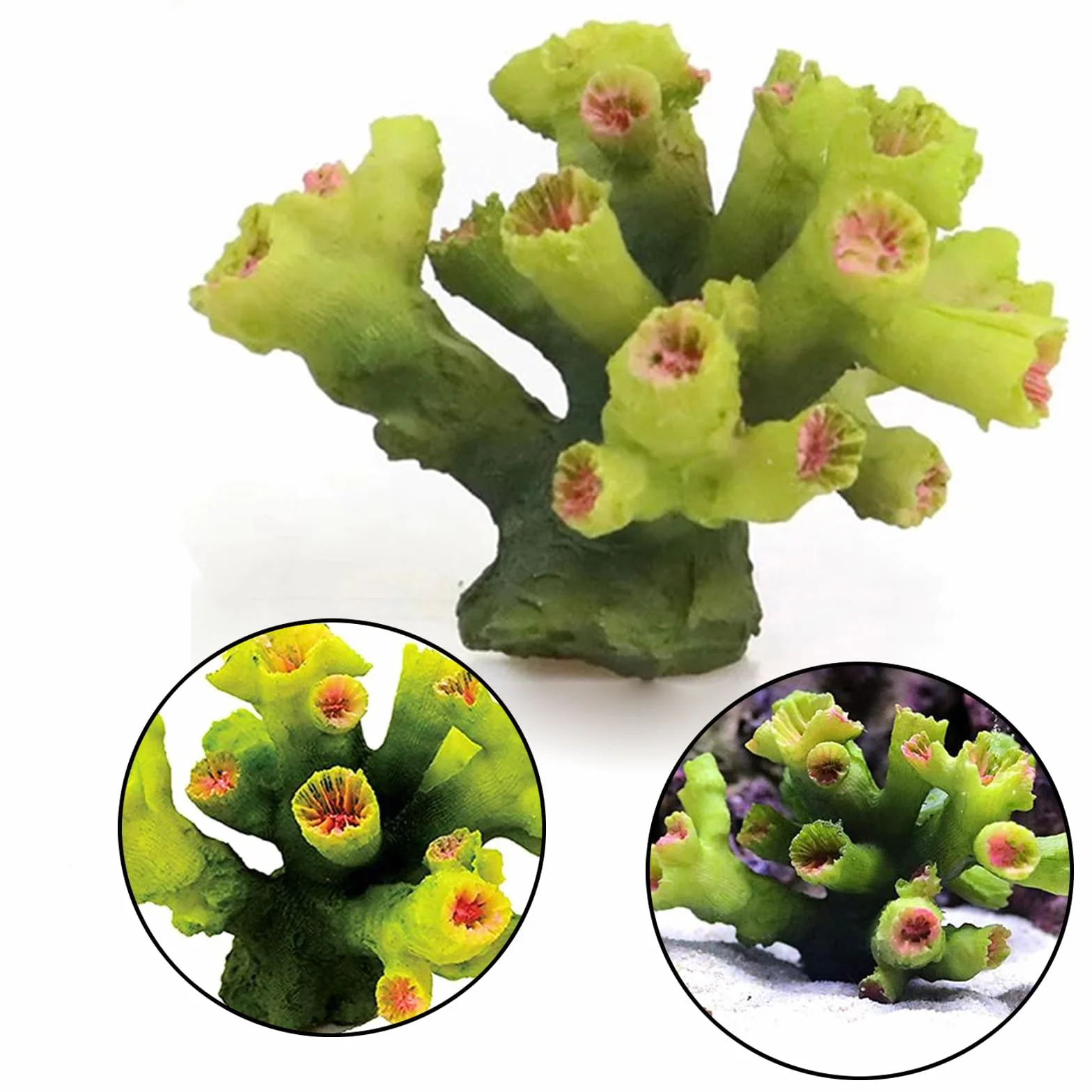 Artificielle Deco Corails Aquarium Plante Vert Décoration pour Aquarium à Poissons