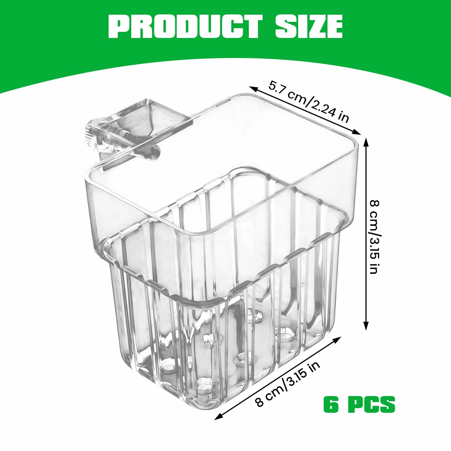Lot de 6 supports de plantes d'aquarium transparents avec trous, paniers suspendus pour aquarium