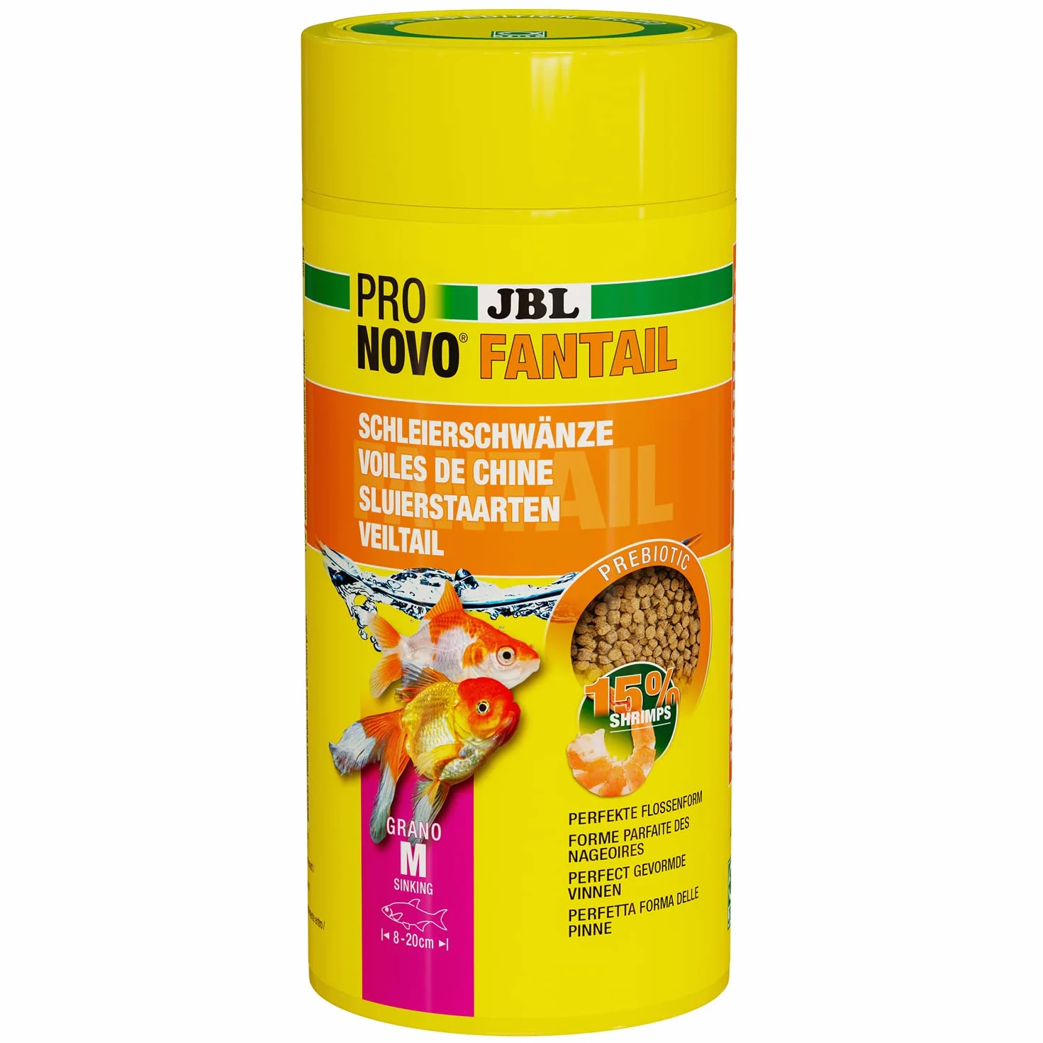 JBL PRONOVO FANTAIL GRANO Aliment de Base pour Poissons Rouges 8-20 cm Granulés Doseur à Clic taille M 1 L