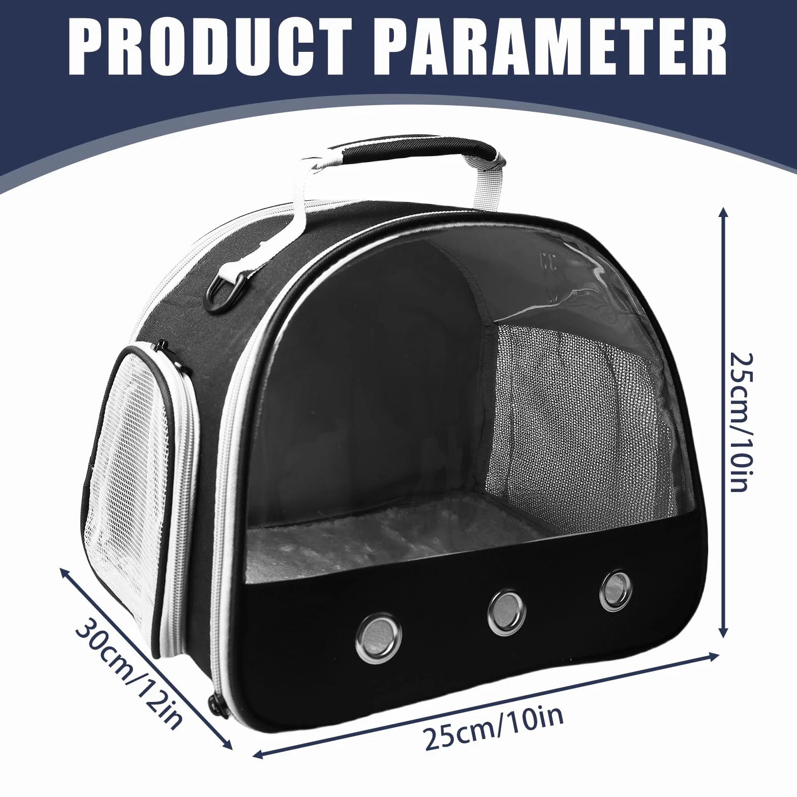 Pliable Sac de Transport pour Hamster 30x25x25 cm Chat Chien Lapin