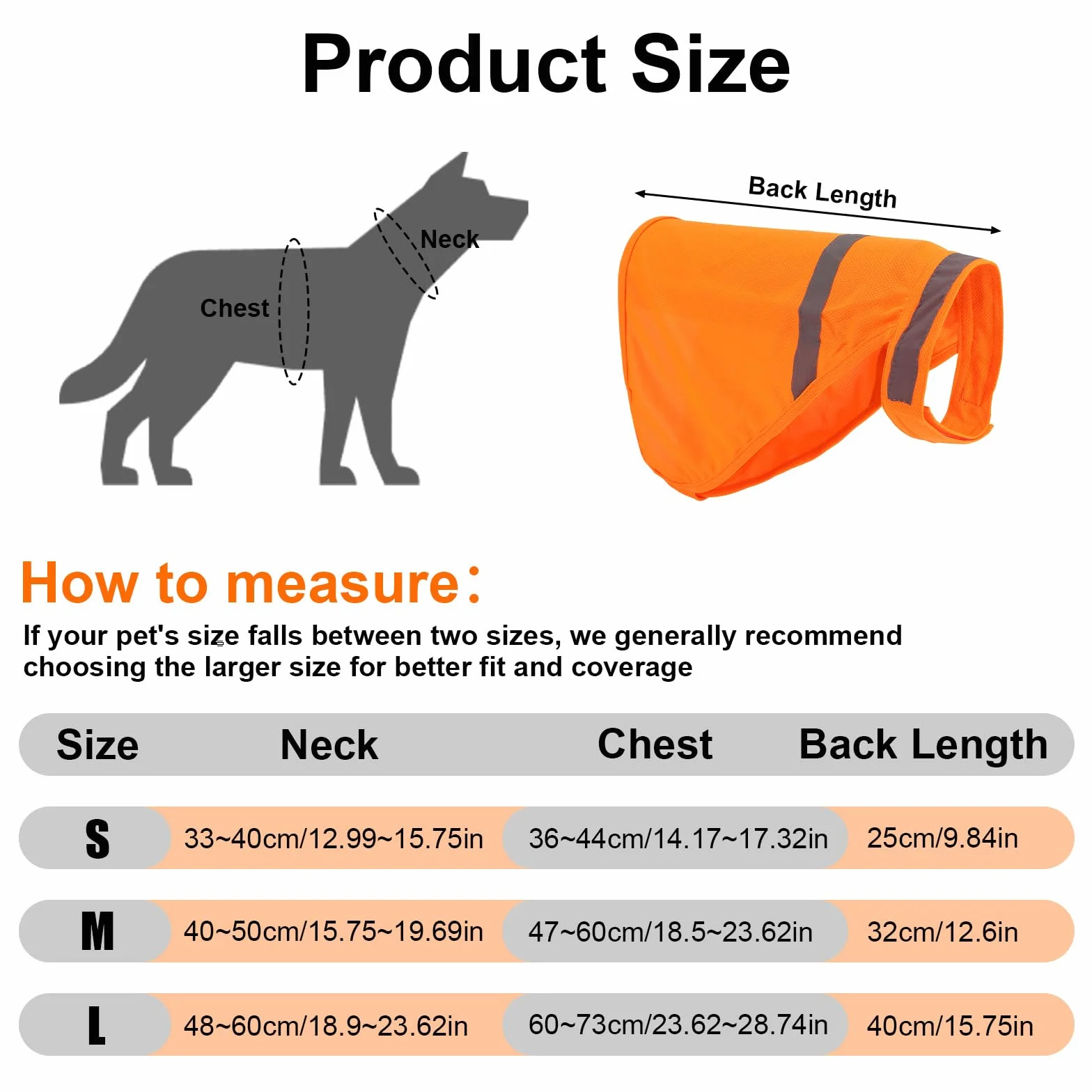 Gilet Réfléchissant pour Chien, Petite Taille, Orange Vif, Haute Visibilité, pour Extérieur Jogging Chasse