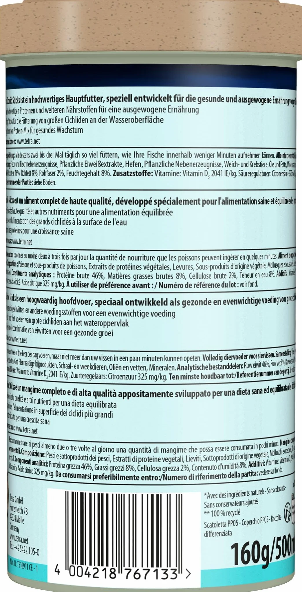 Tetra Cichlid Sticks 500 ml
