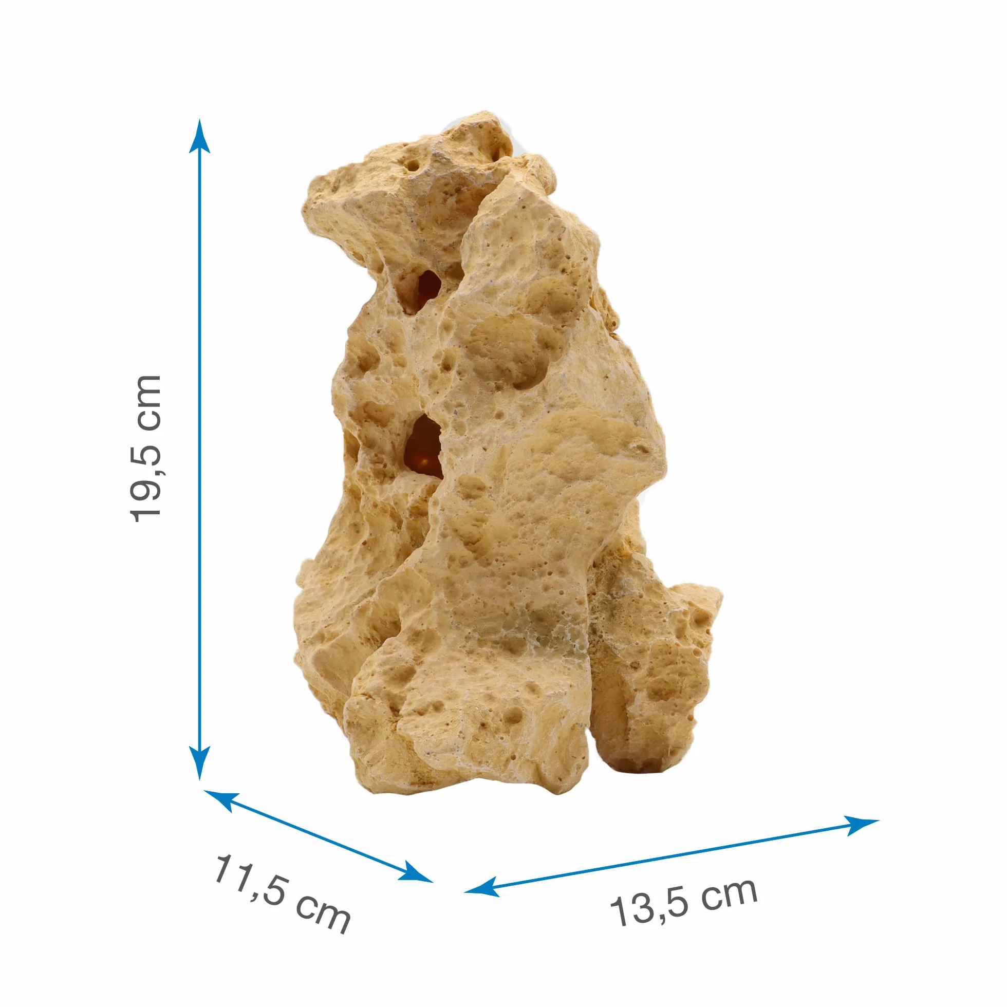 Amtra Roccia Gallura Dekoracja Akwarium Żywica Sztuczna Skała Beżowa 13,5 x 11,5 x 19,5 cm
