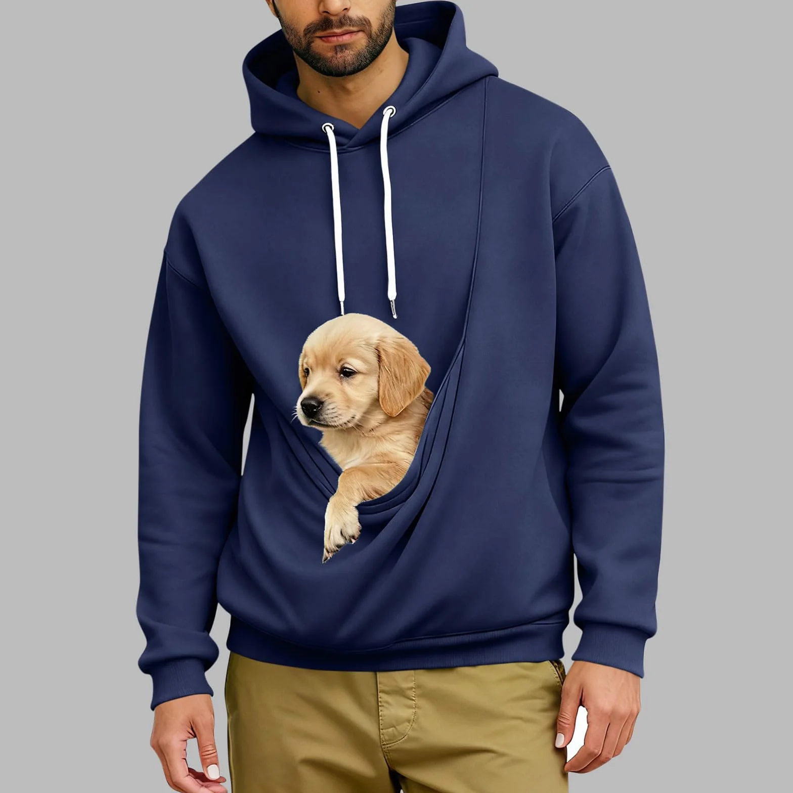 Sweat à capuche de transport homme polaire poche kangourou