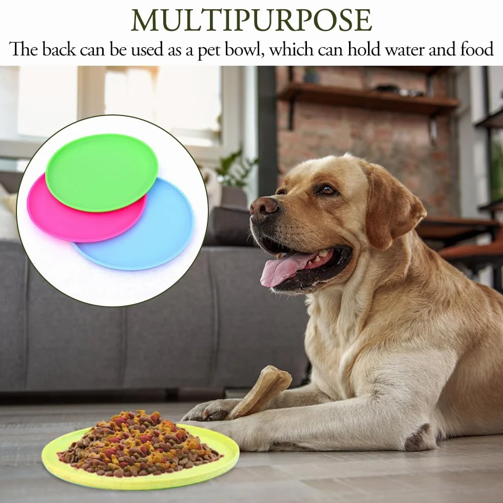 Frisbee pour Chien en Silicone Disque Volant Jouet Interactif Plein Air Petits et Moyens Chiens