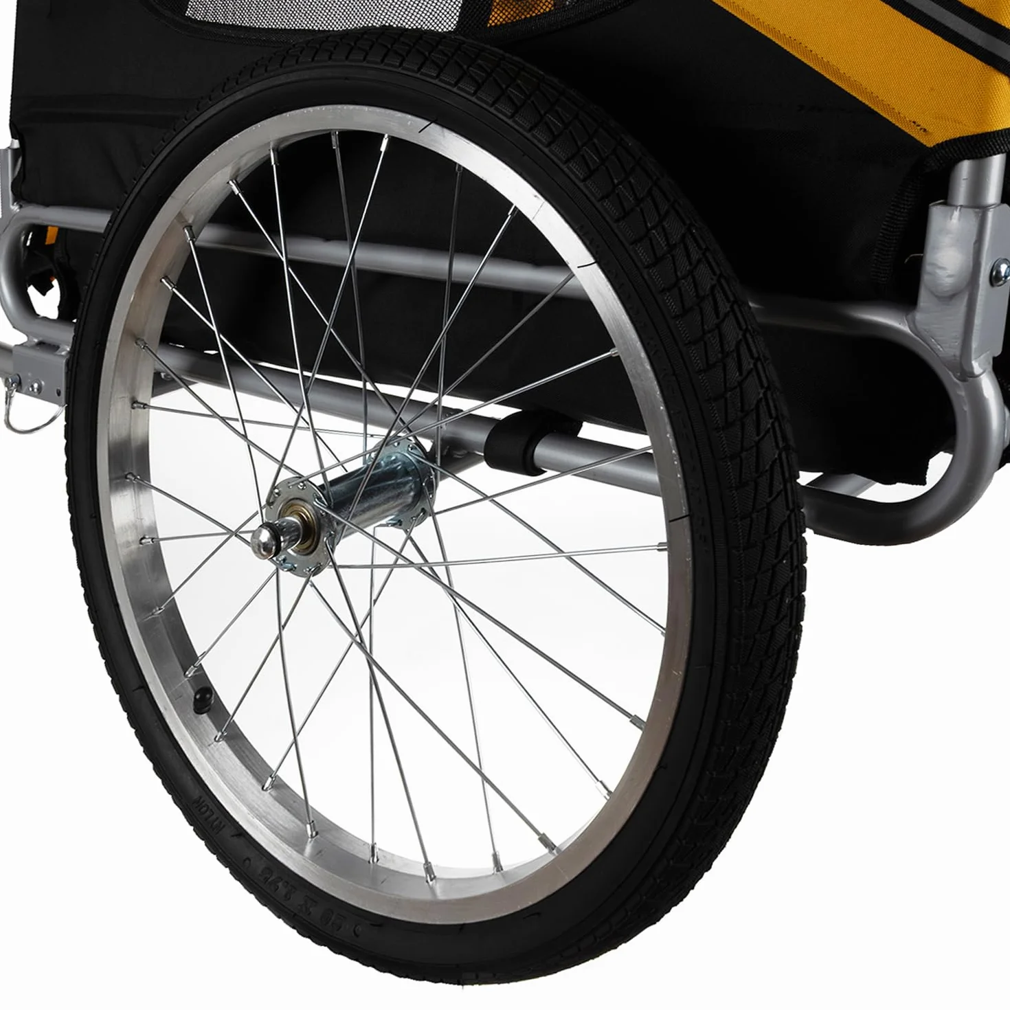 Purlov Remorque vélo chien 40 kg ceinture sécurité moustiquaire housse pluie pneus 20" cadre acier