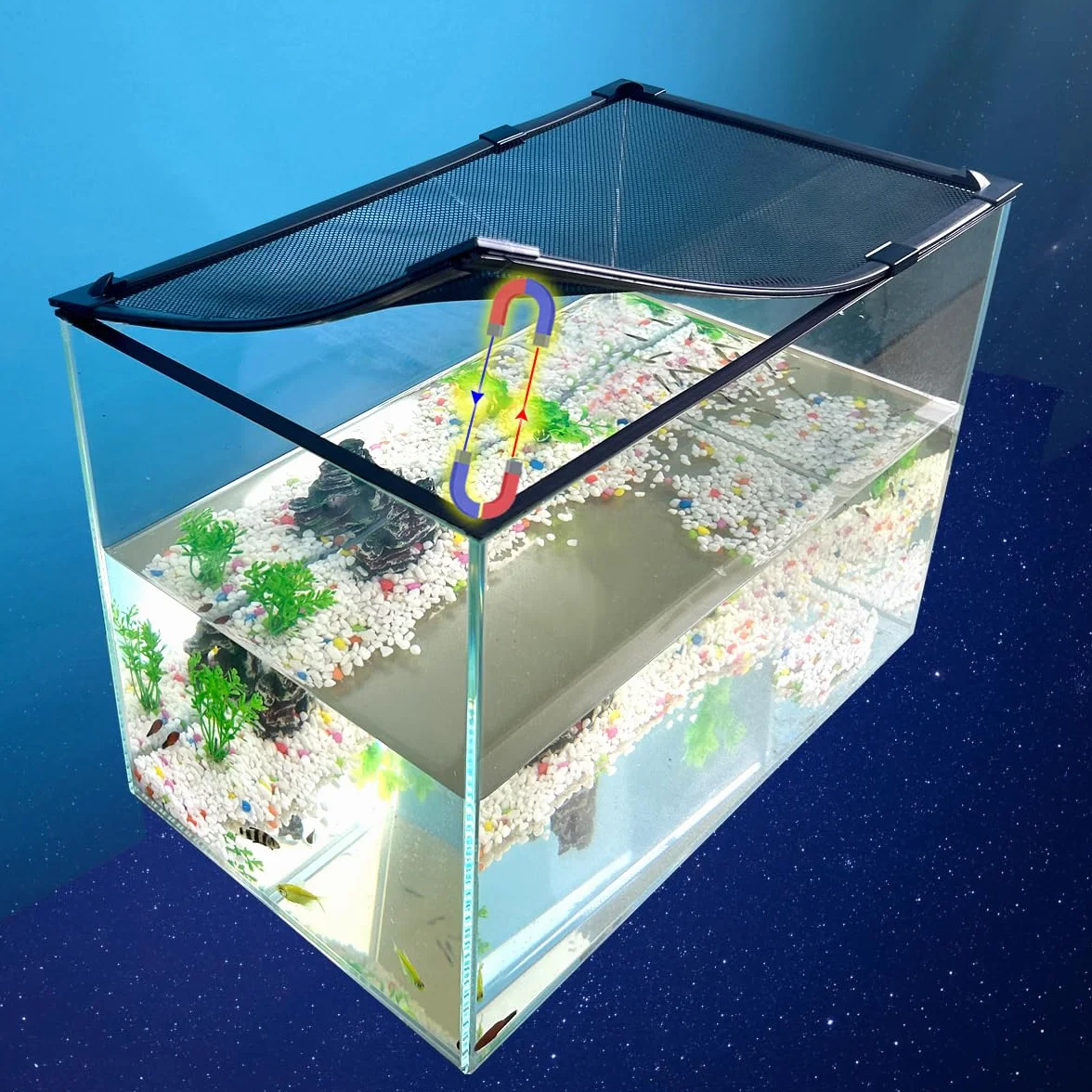 Couvercle de réservoir à poissons magnétique DIY 94x46cm Couvercle d'aquarium