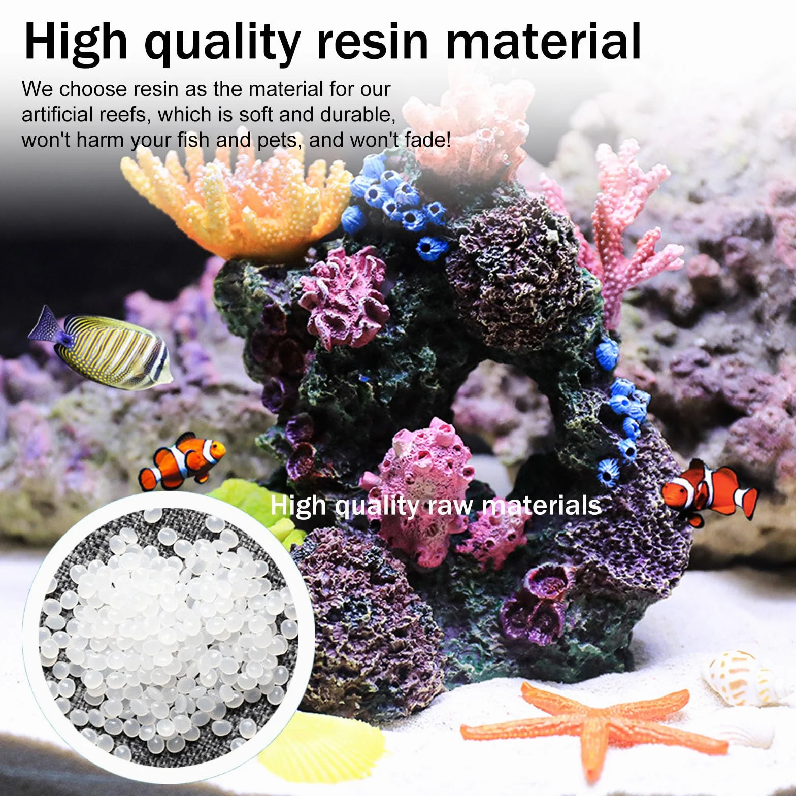 Décoration de corail pour aquarium, plantes sous-marines, résine colorée