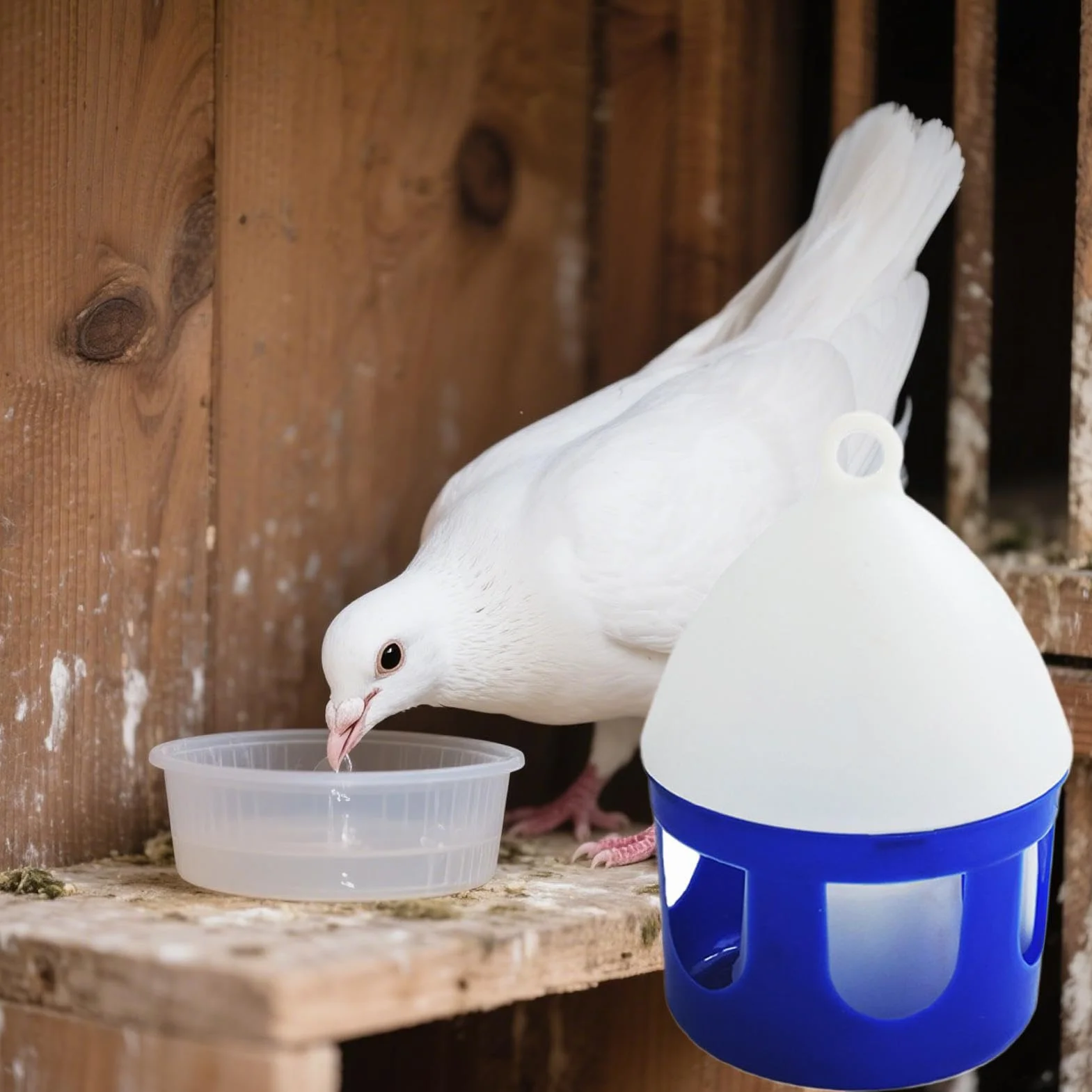 Abreuvoir pour Pigeons 2 litres Antifuite Amovible pour Oiseaux